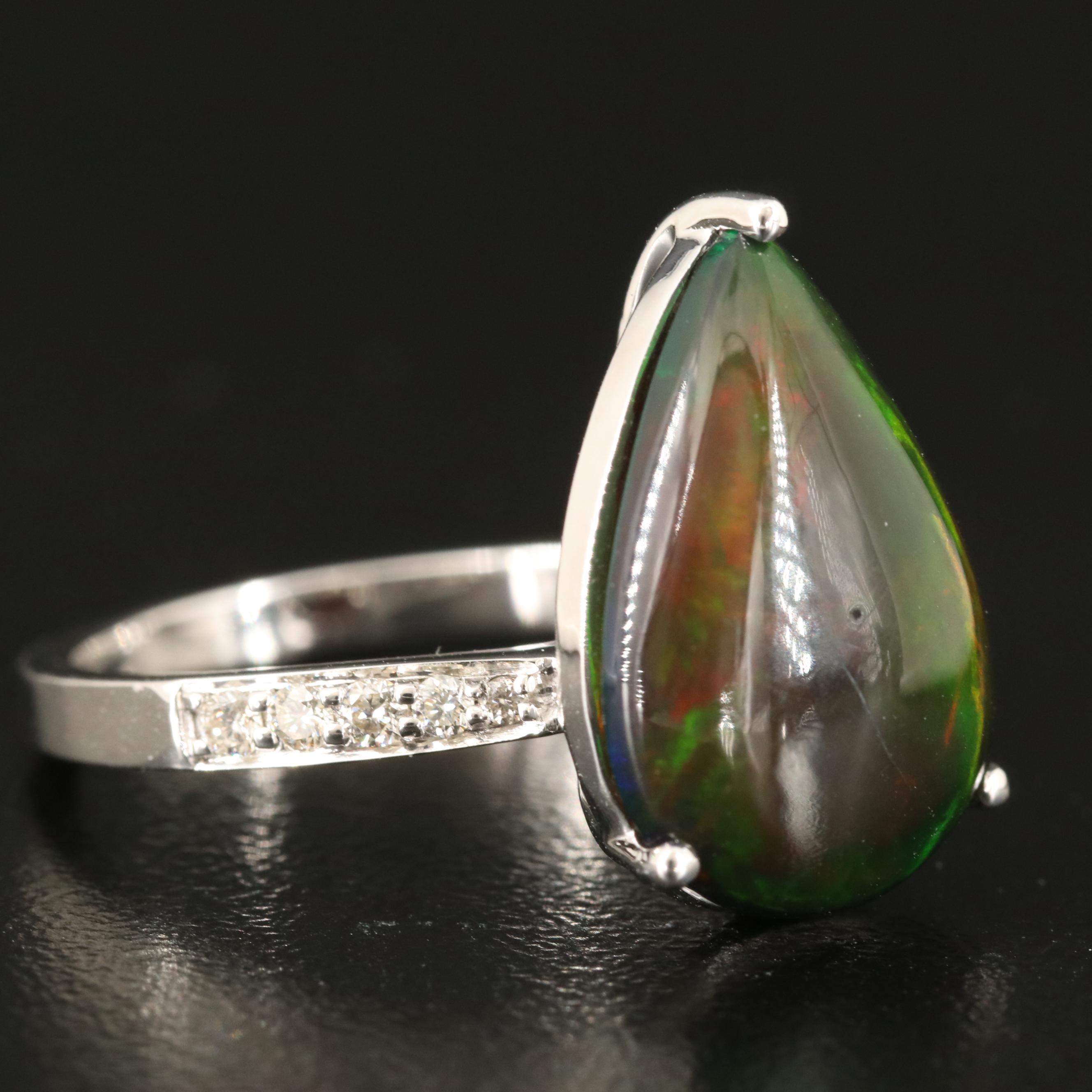 14K Opal and Diamond Ring