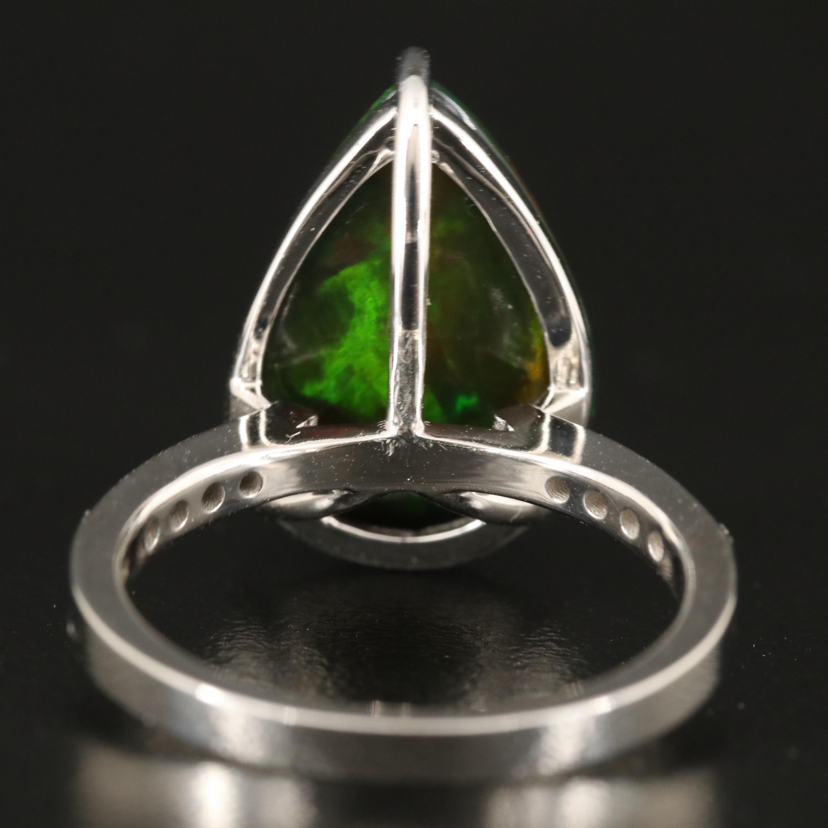 14K Opal and Diamond Ring