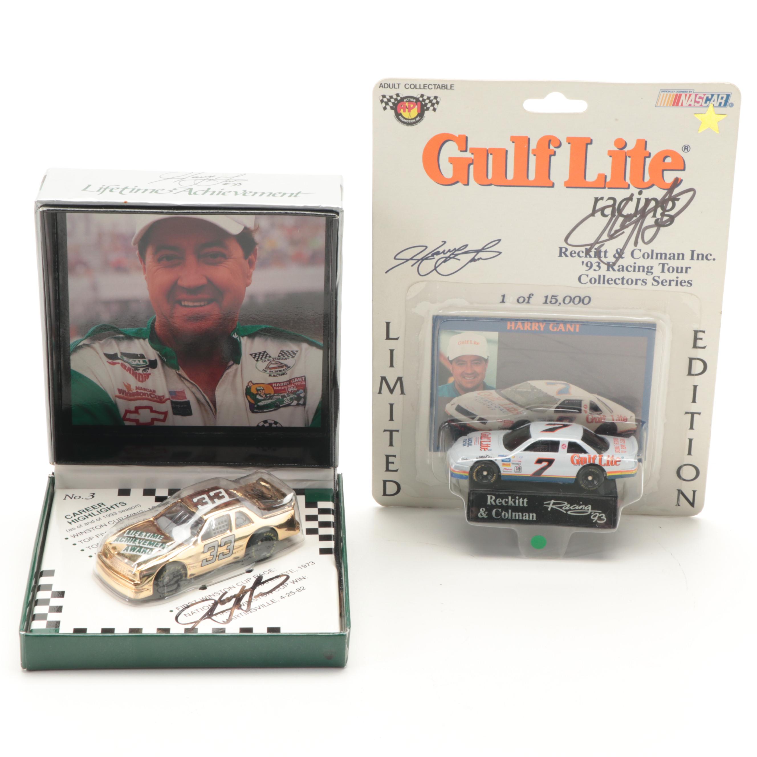 Harry Gant, Jimmy Spencer Signed Diecast Toy Model Race Cars