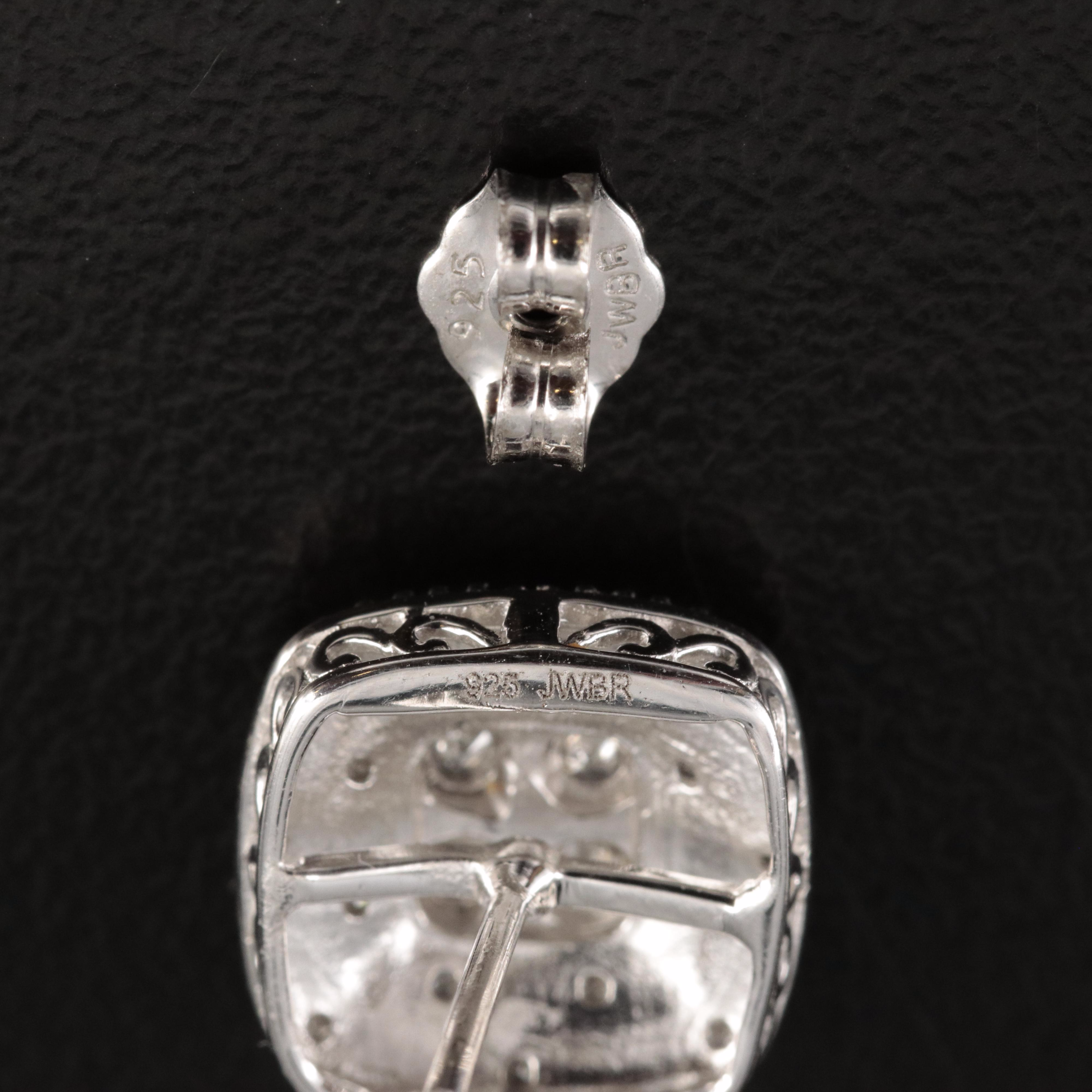 Sterling Diamond Stud Earrings