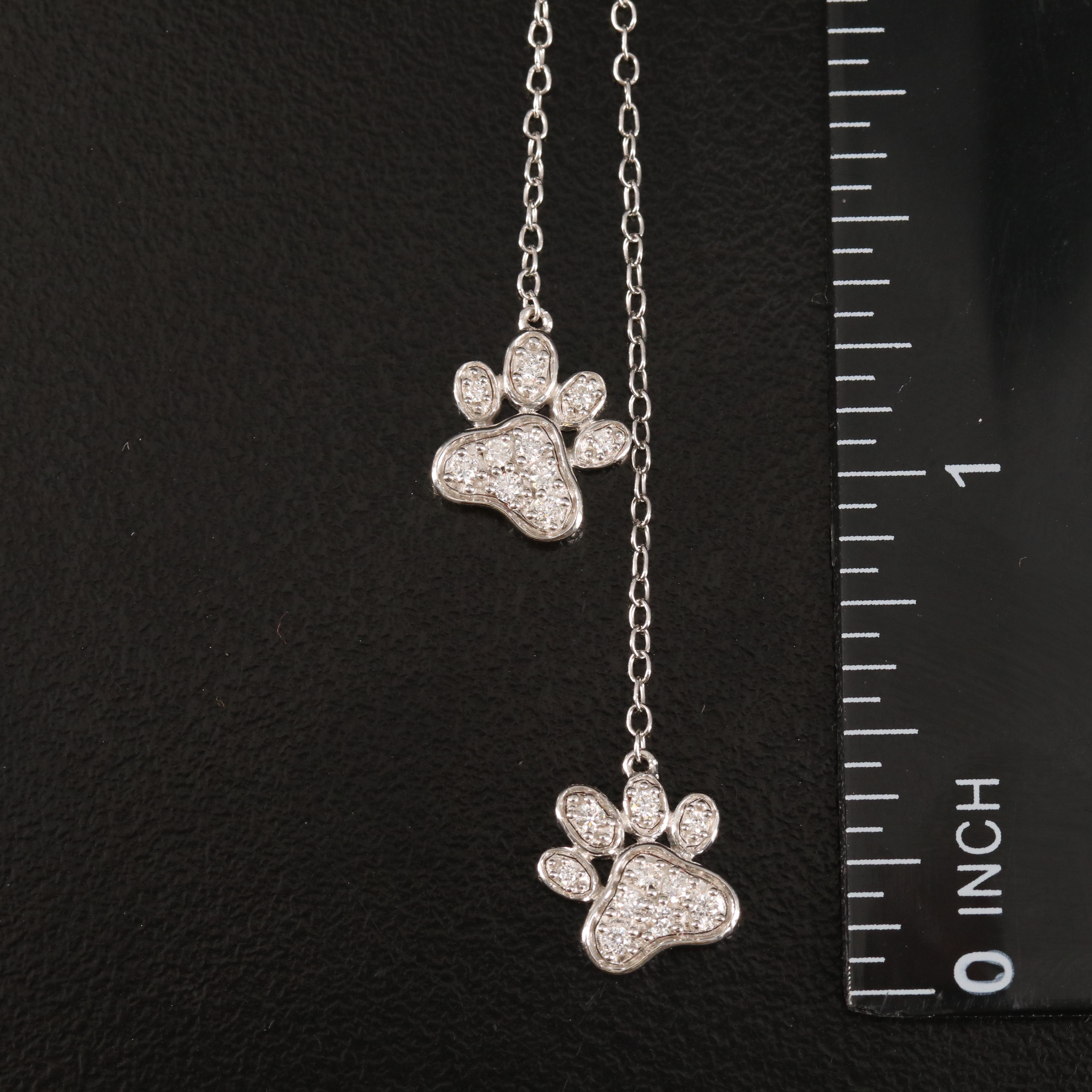 Double Paw Diamond Négligée Necklace in Sterling