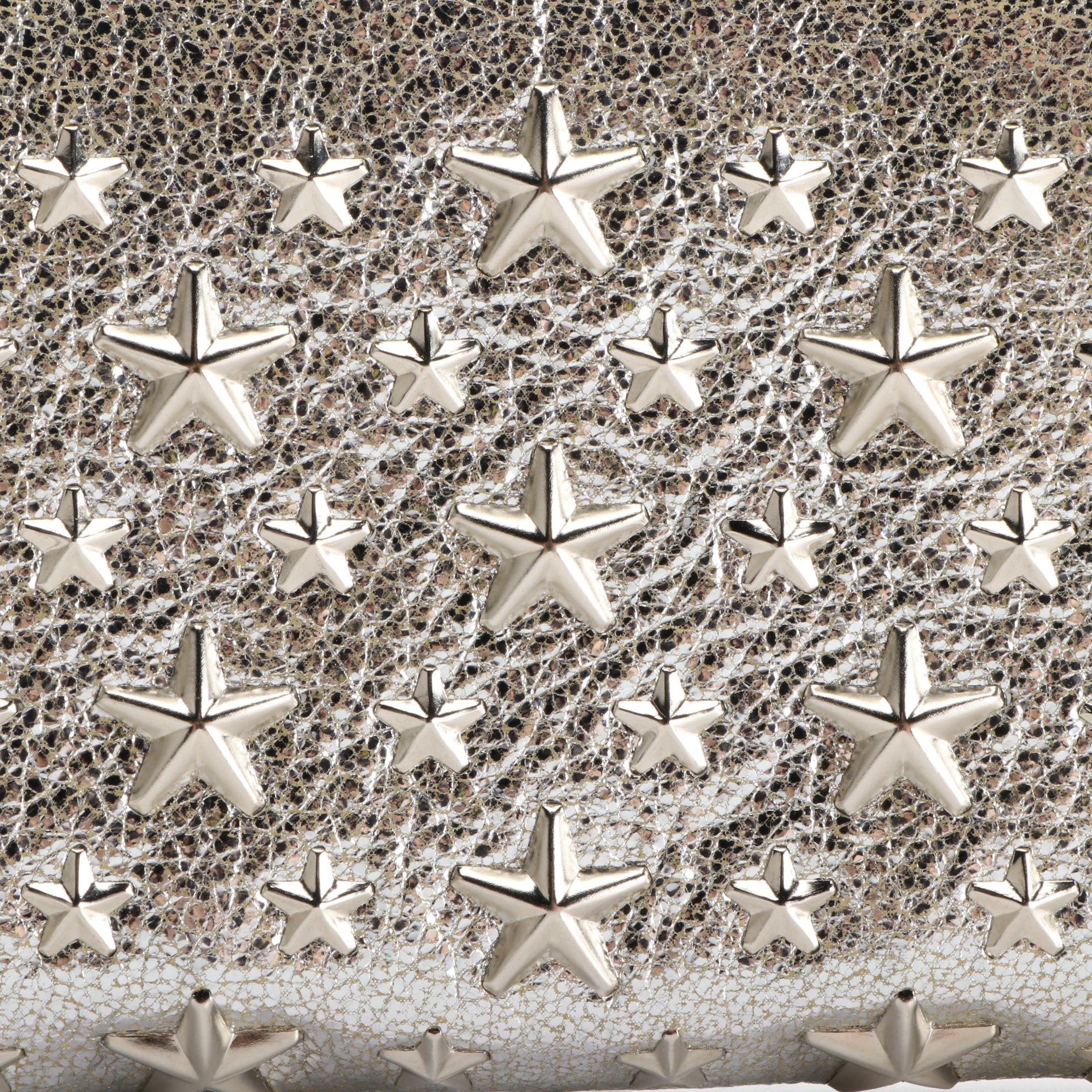 Jimmy Choo Star Studded Metallic Leather Zip Wallet