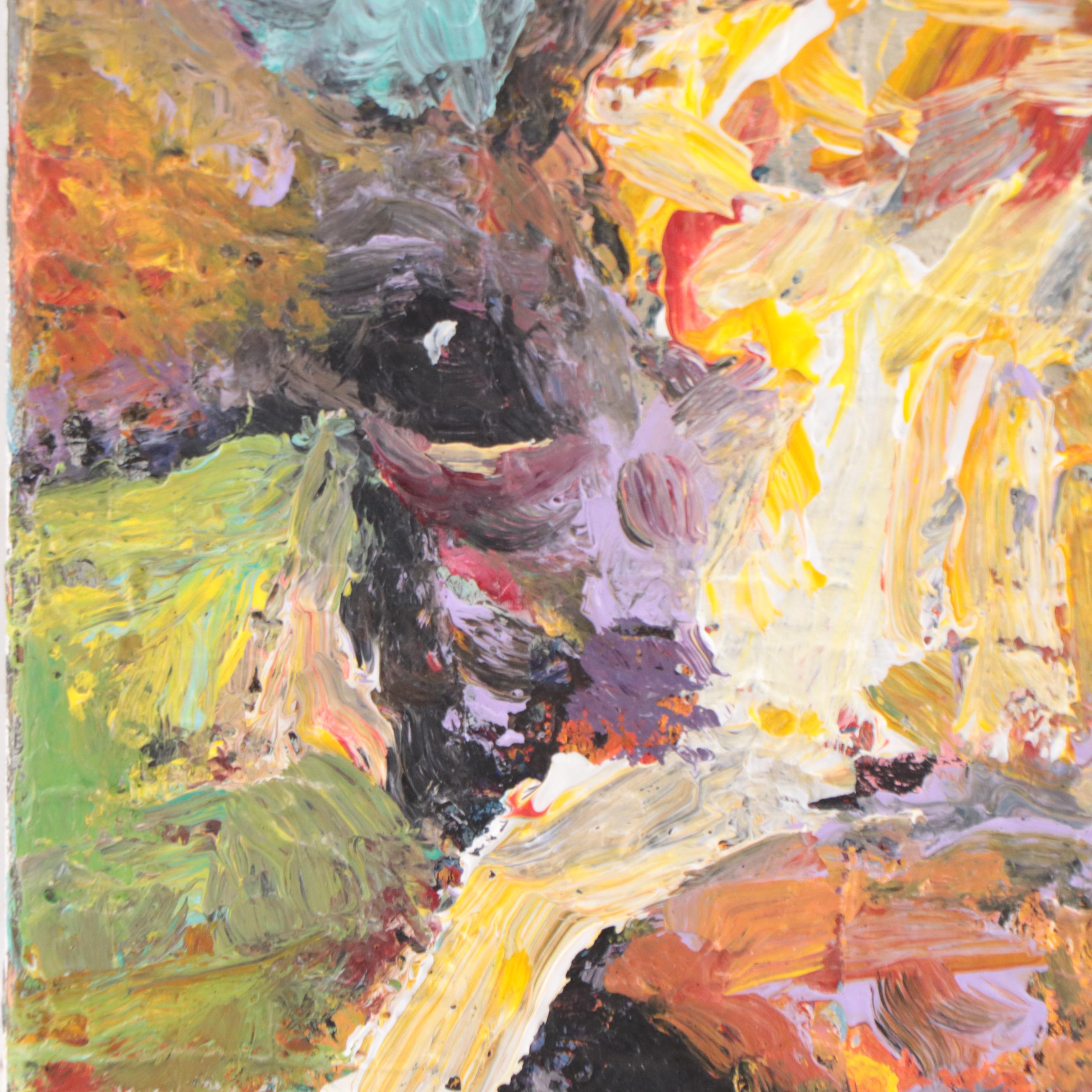 Elle Raines Cow Portrait Acrylic Impasto Painting