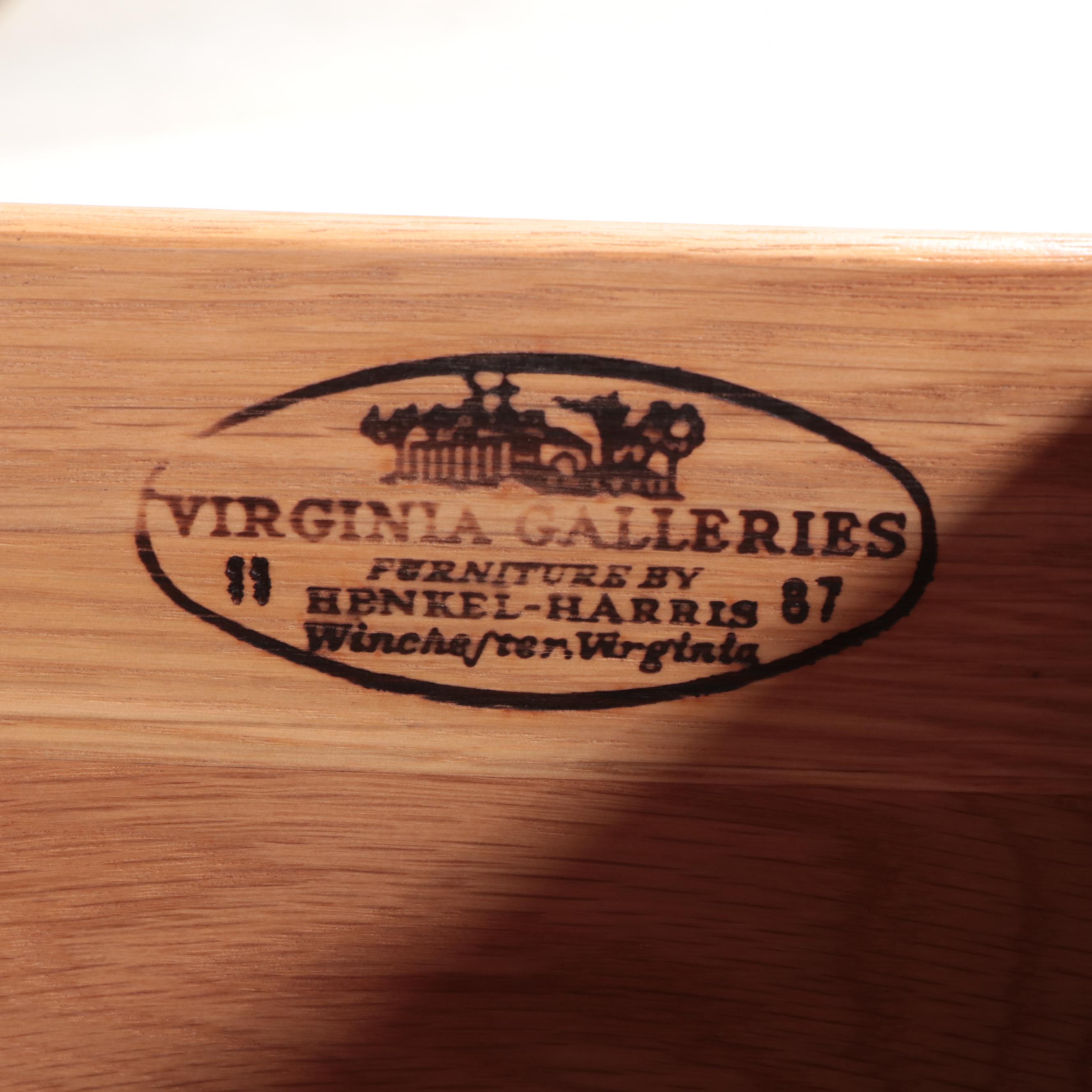 Henkel-Harris "Virginia Galleries" Mahogany Breakfront China Cabinet, dated 1987