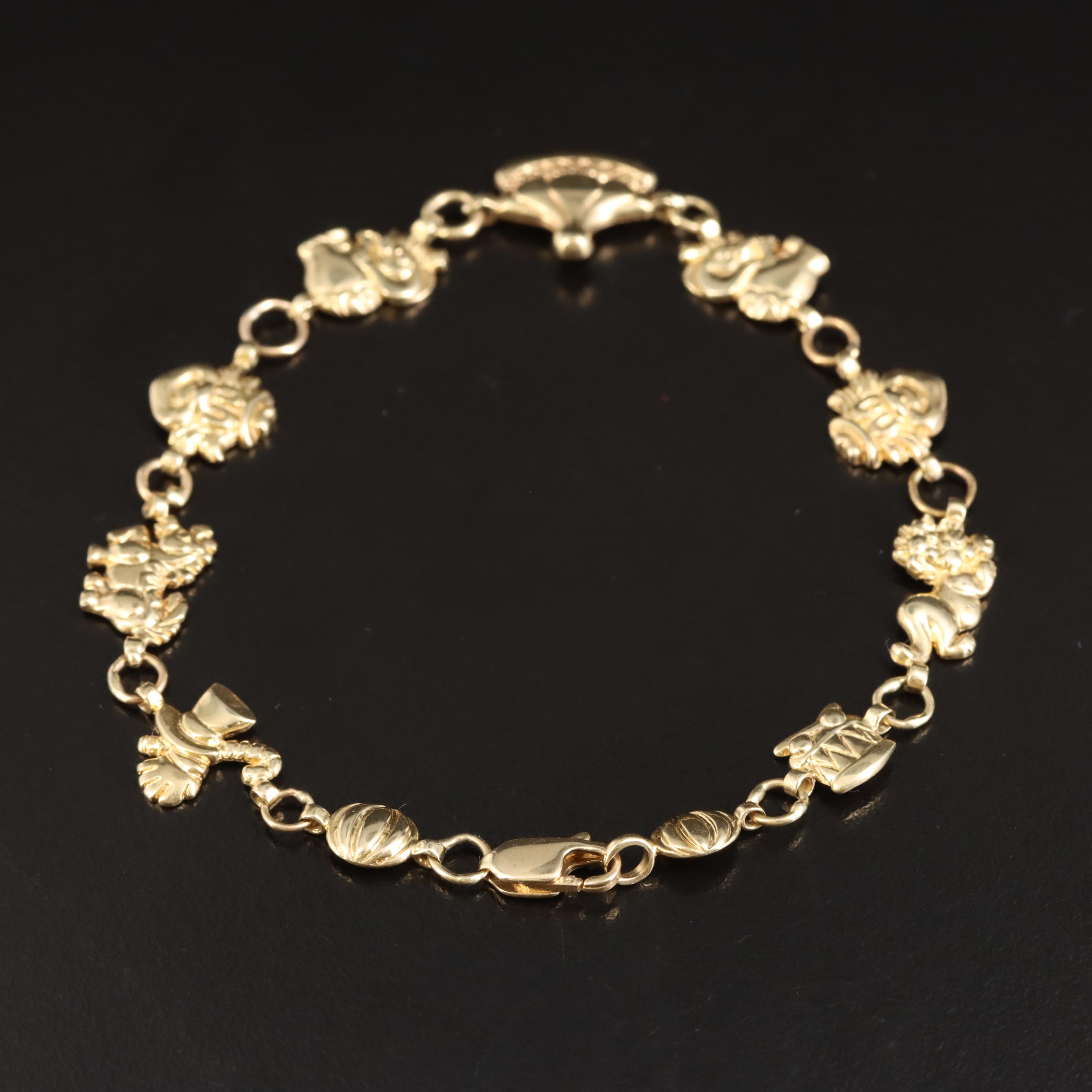 14K Circus Themed Bracelet