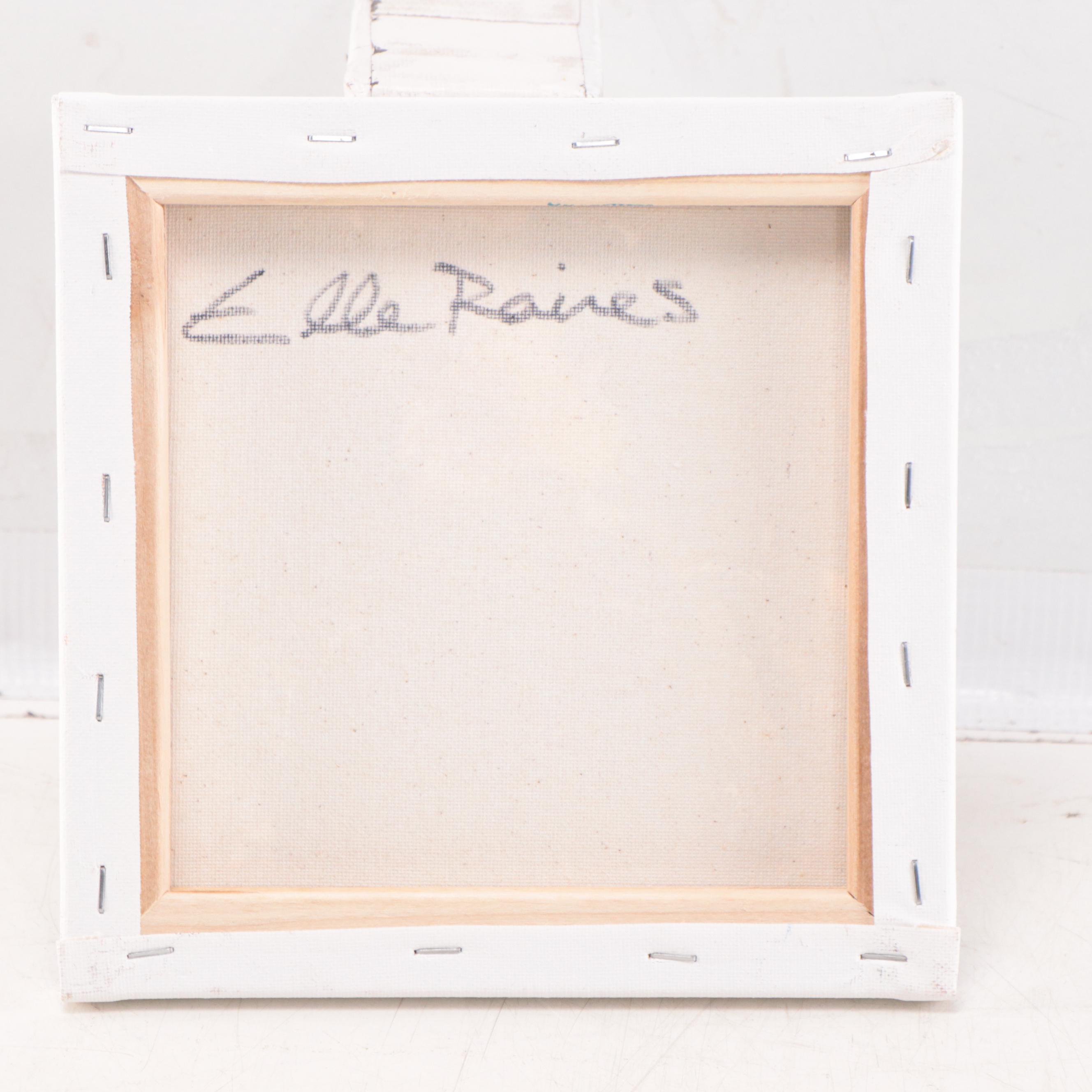 Elle Raines Acrylic Painting of Cow Portrait, 21st Century