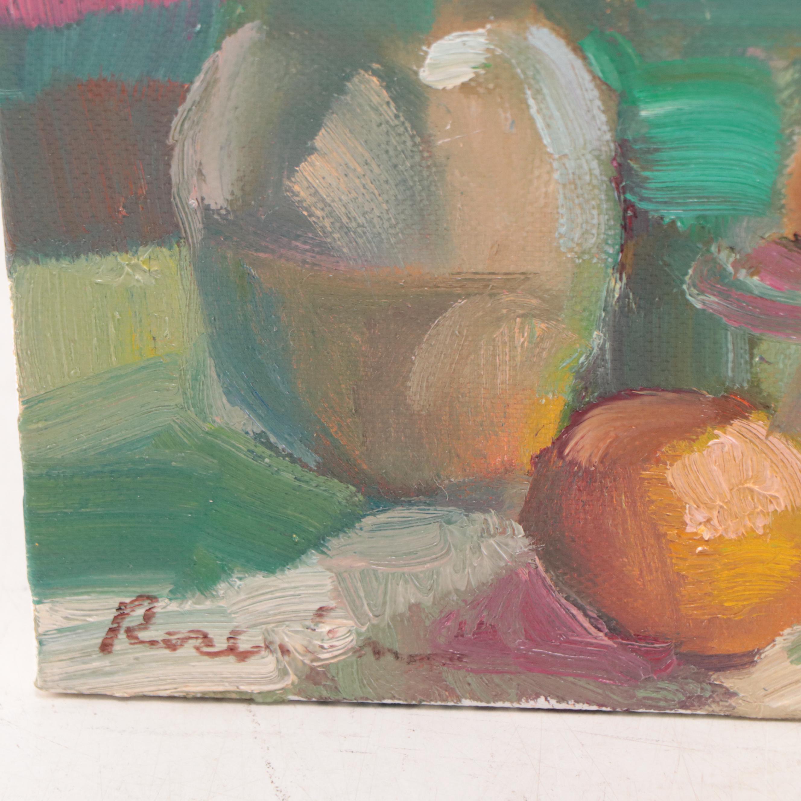 Sally Rosenbaum Oil Painting "Still Life," 21st Century