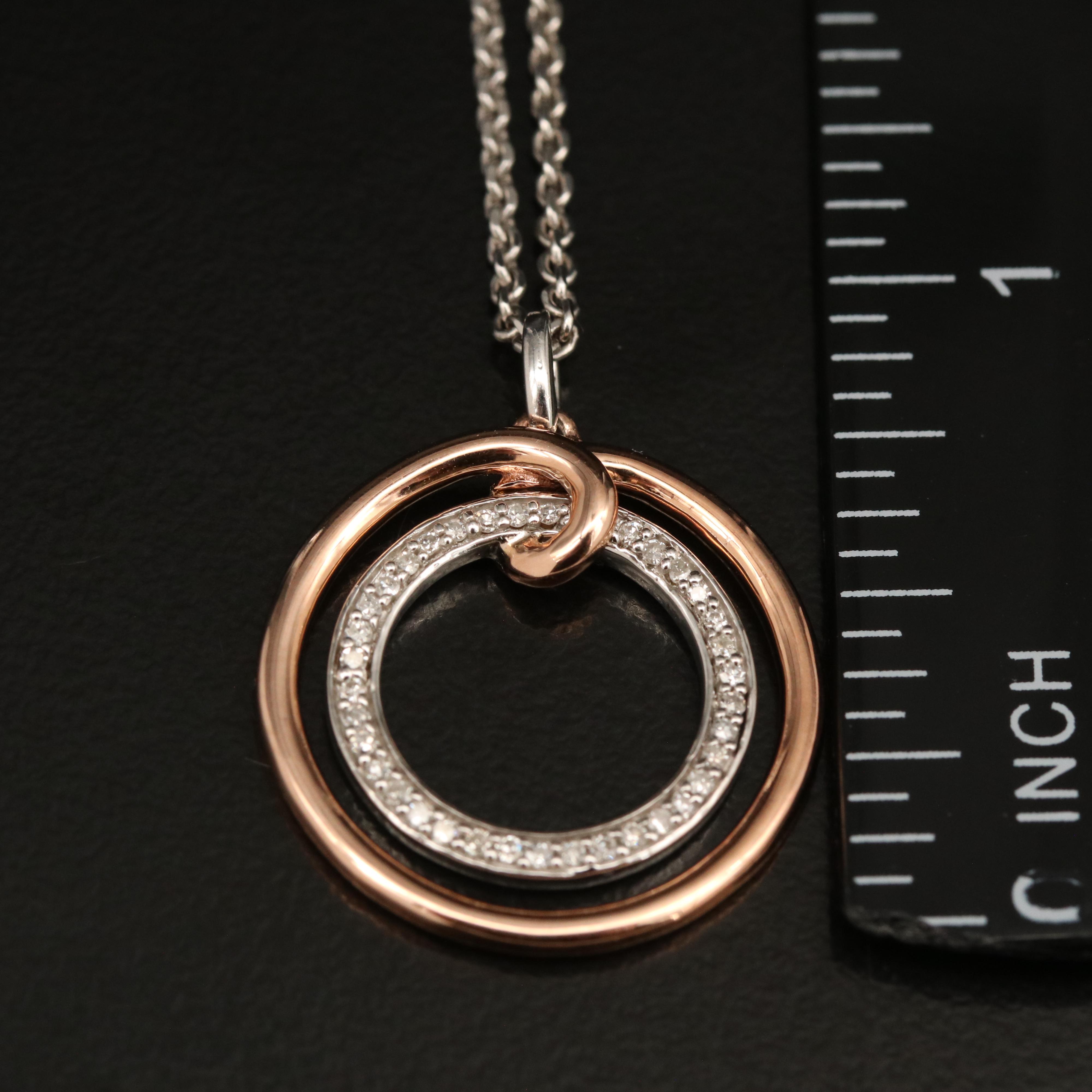 Sterling Diamond Circle Pendant Necklace