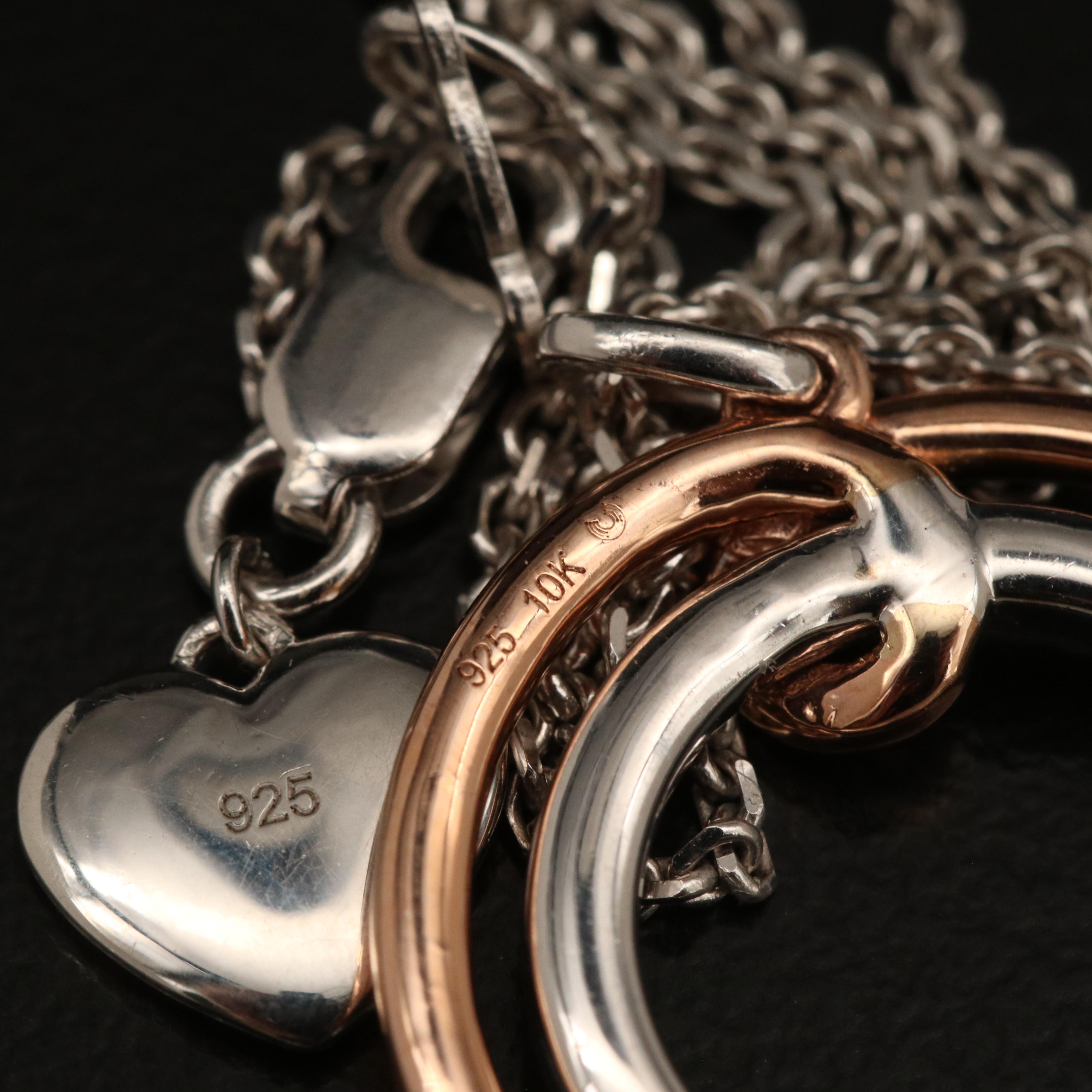 Sterling Diamond Circle Pendant Necklace