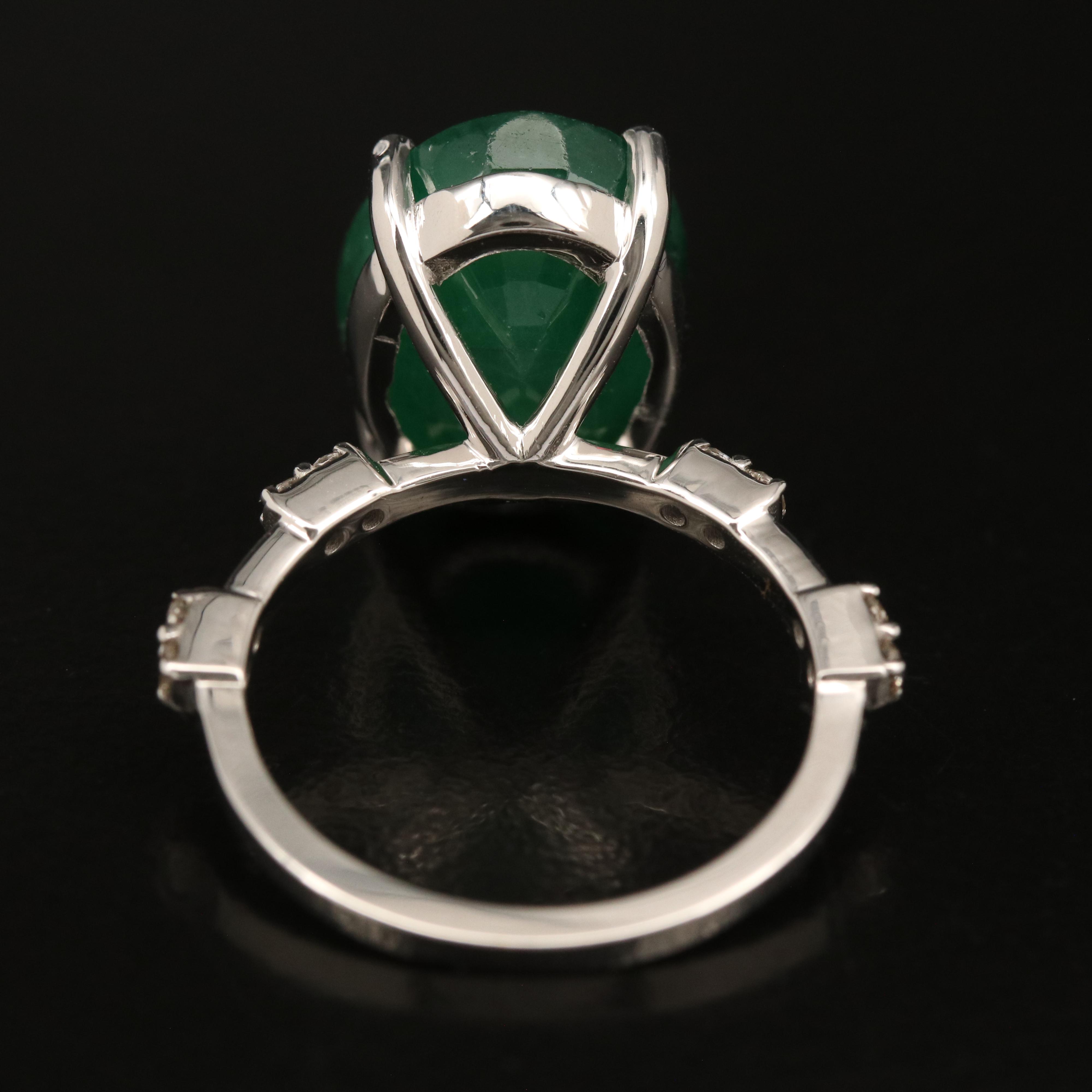 14K 7.53 CT Emerald and Diamond Ring