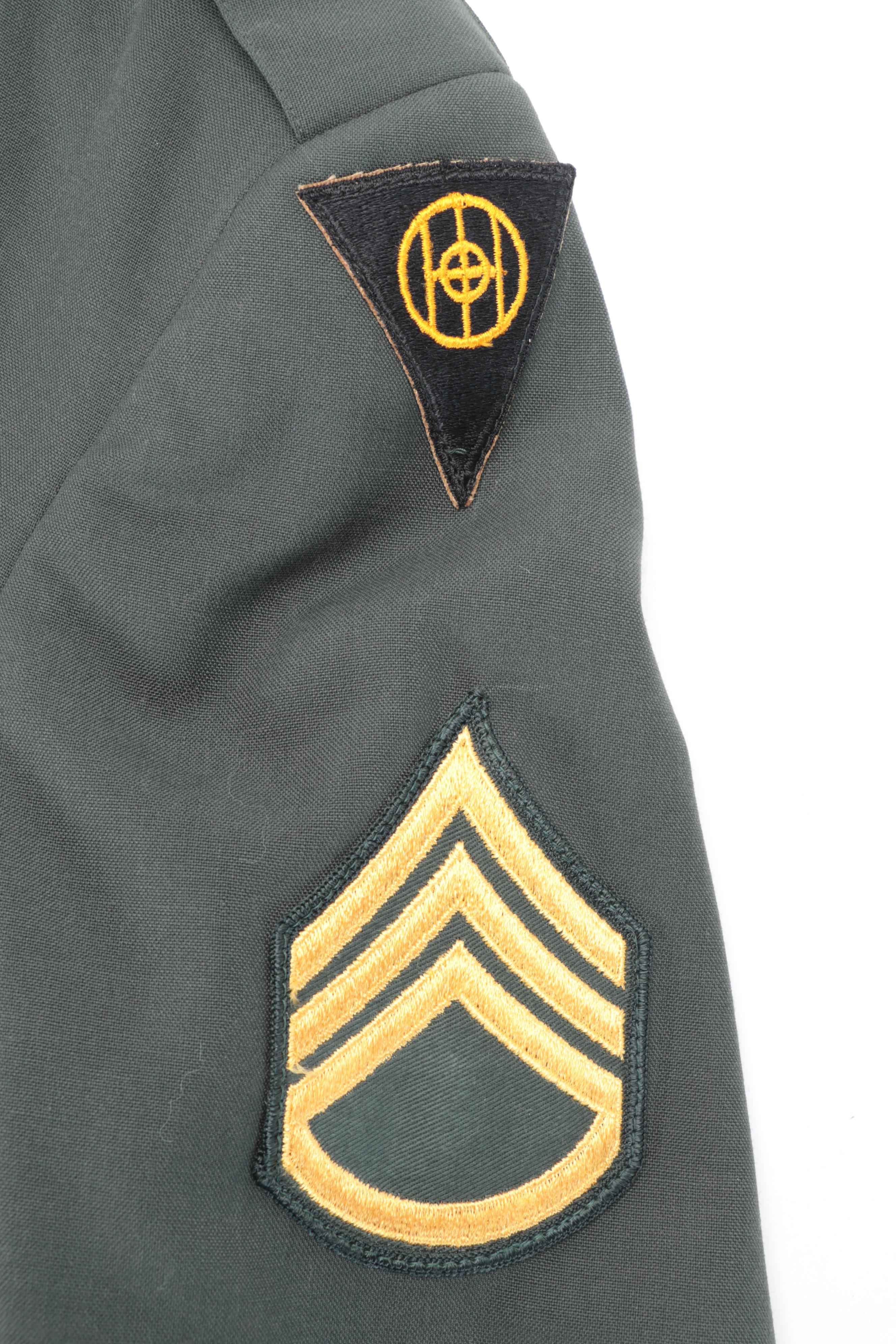 Vietnam Era U. S. Army Dress Green Uniform Jacket with Ribbons and Patches