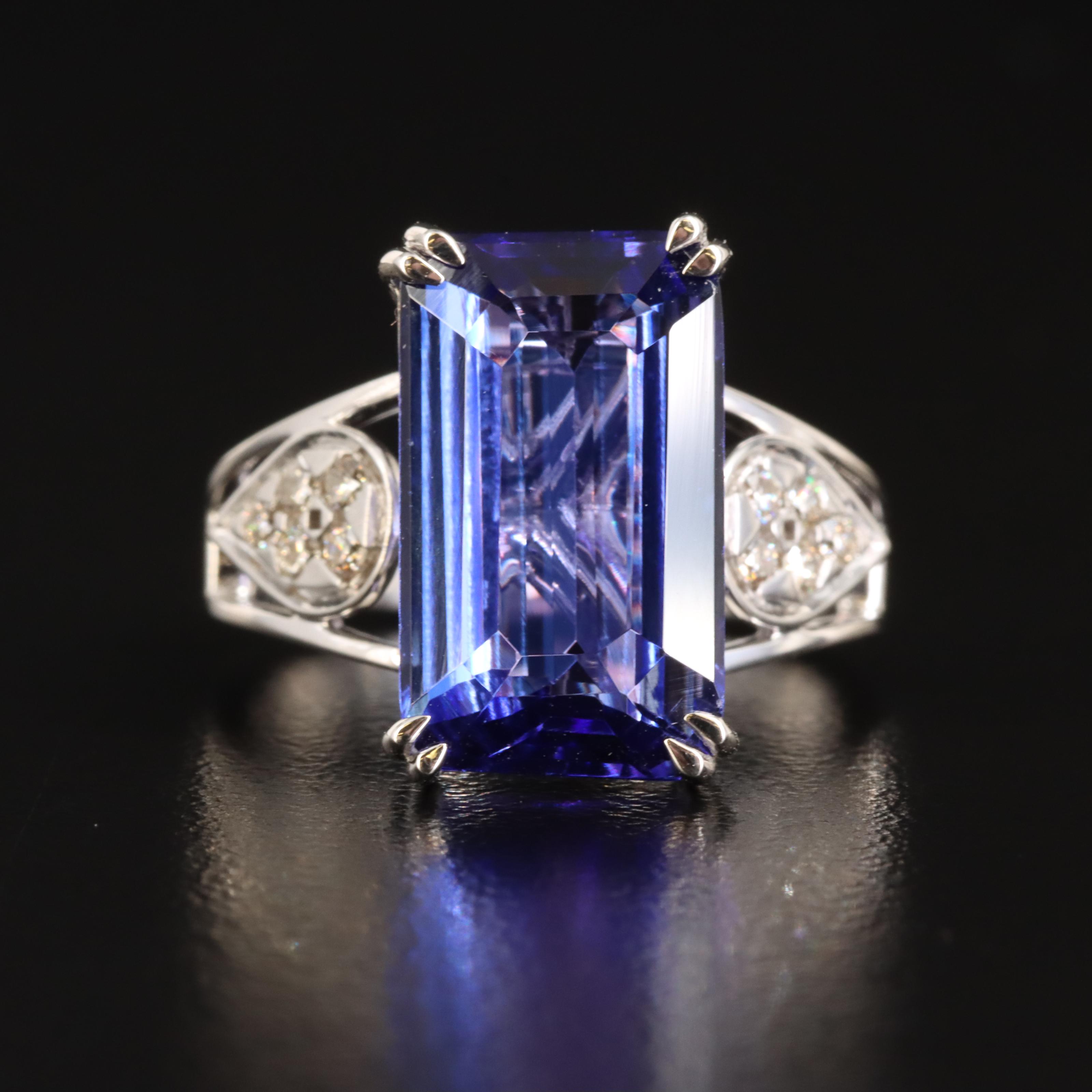 14K 5.00 CT Tanzanite and Diamond Ring