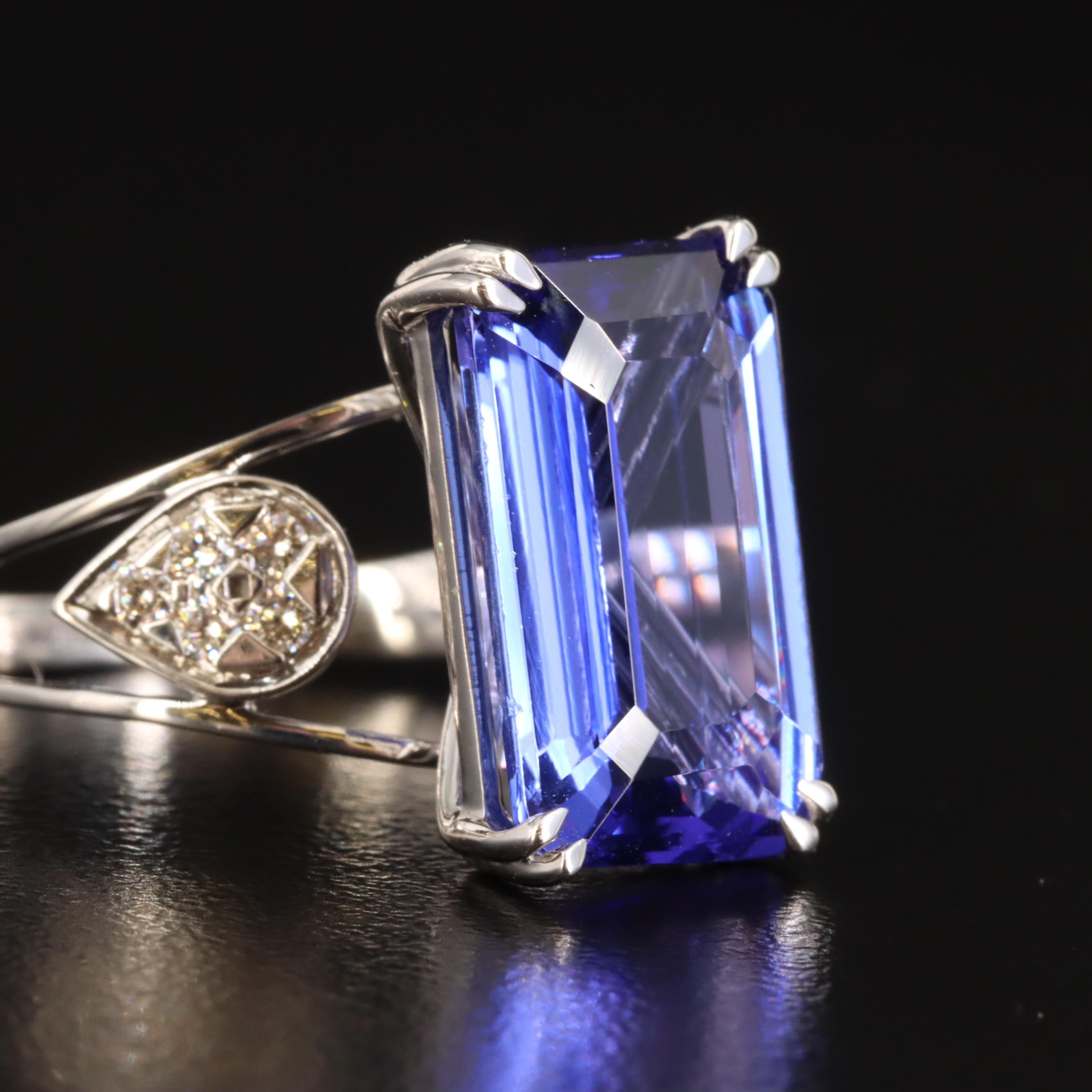 14K 5.00 CT Tanzanite and Diamond Ring