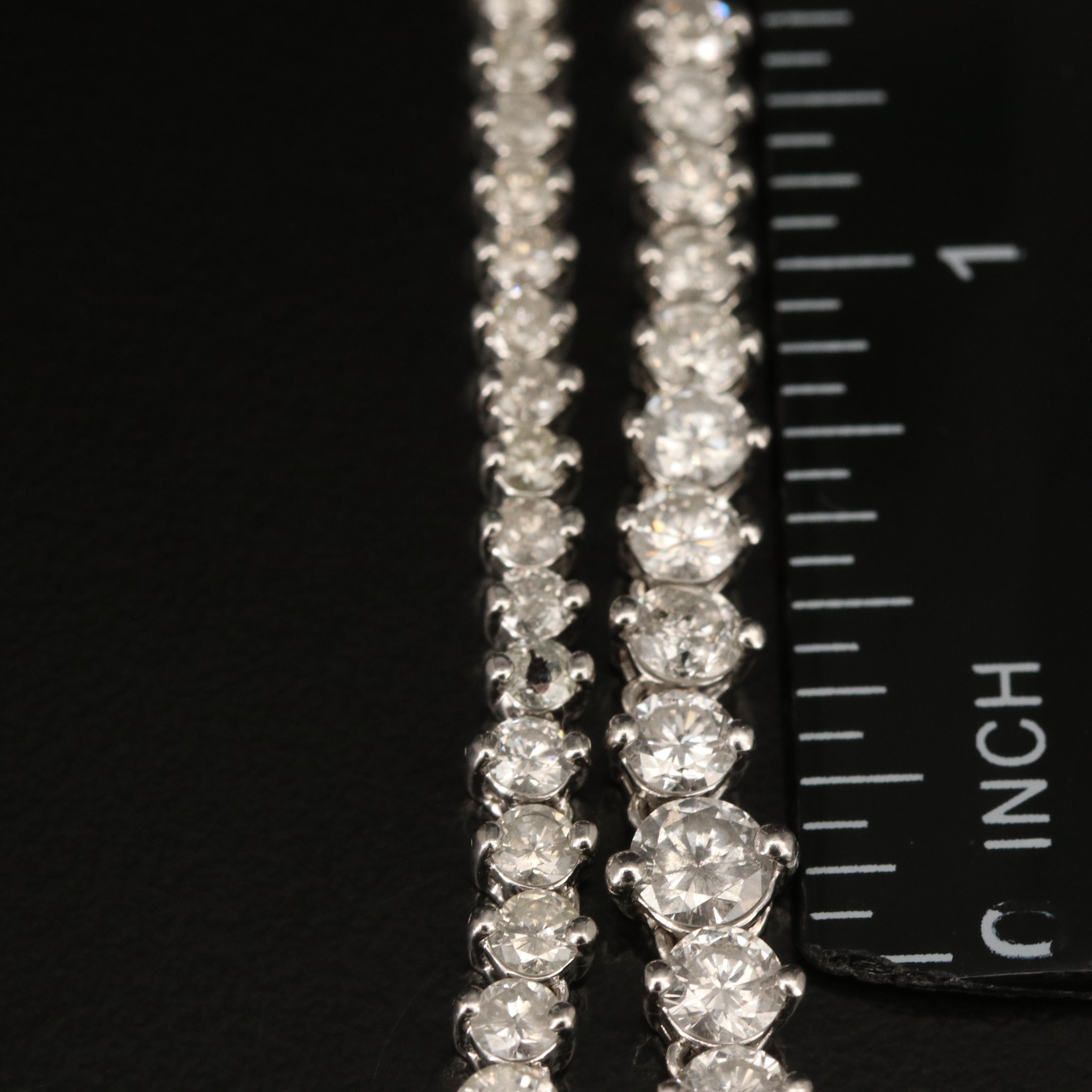 Platinum 10 CTW Diamond Graduated Riviéra Necklace