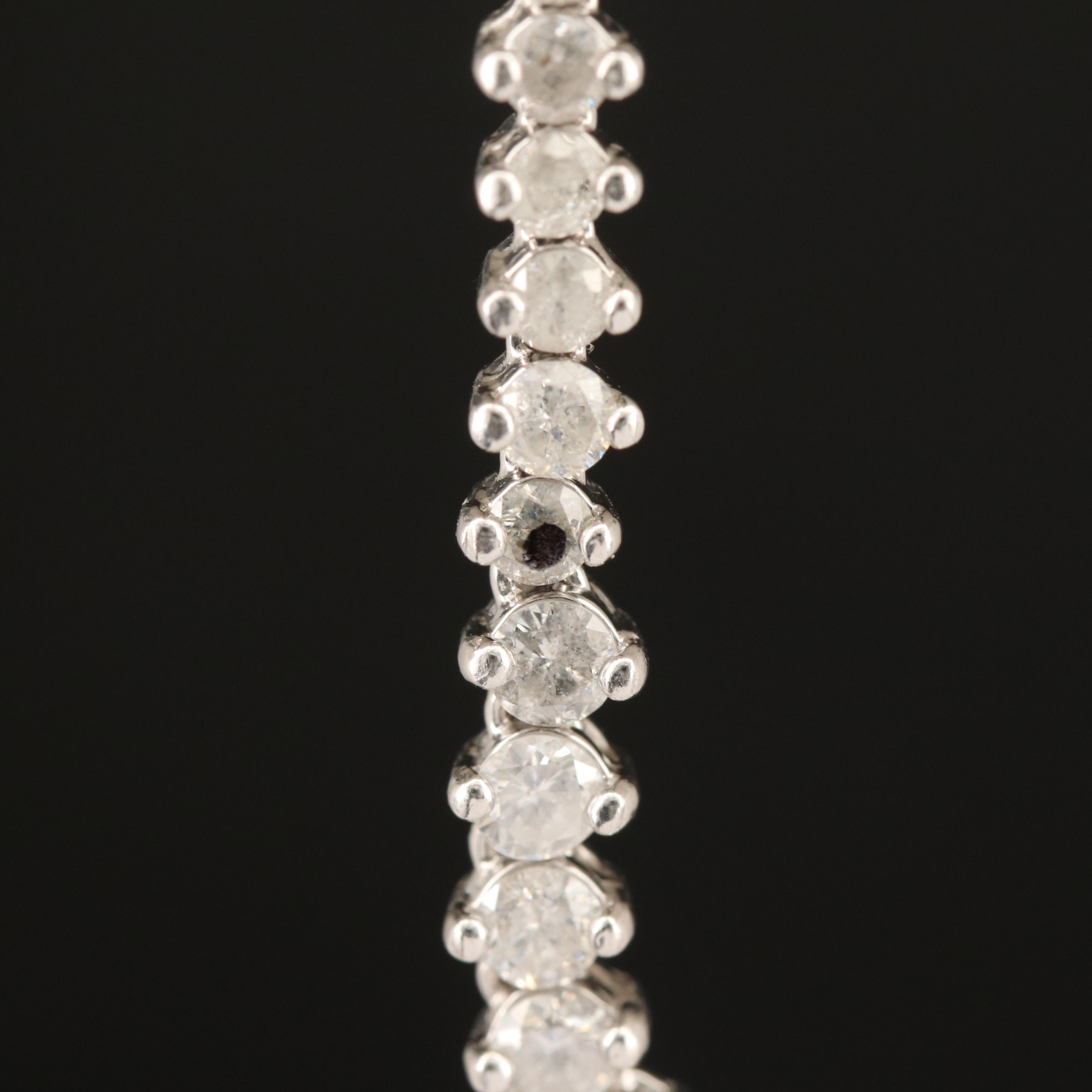 Platinum 10 CTW Diamond Graduated Riviéra Necklace