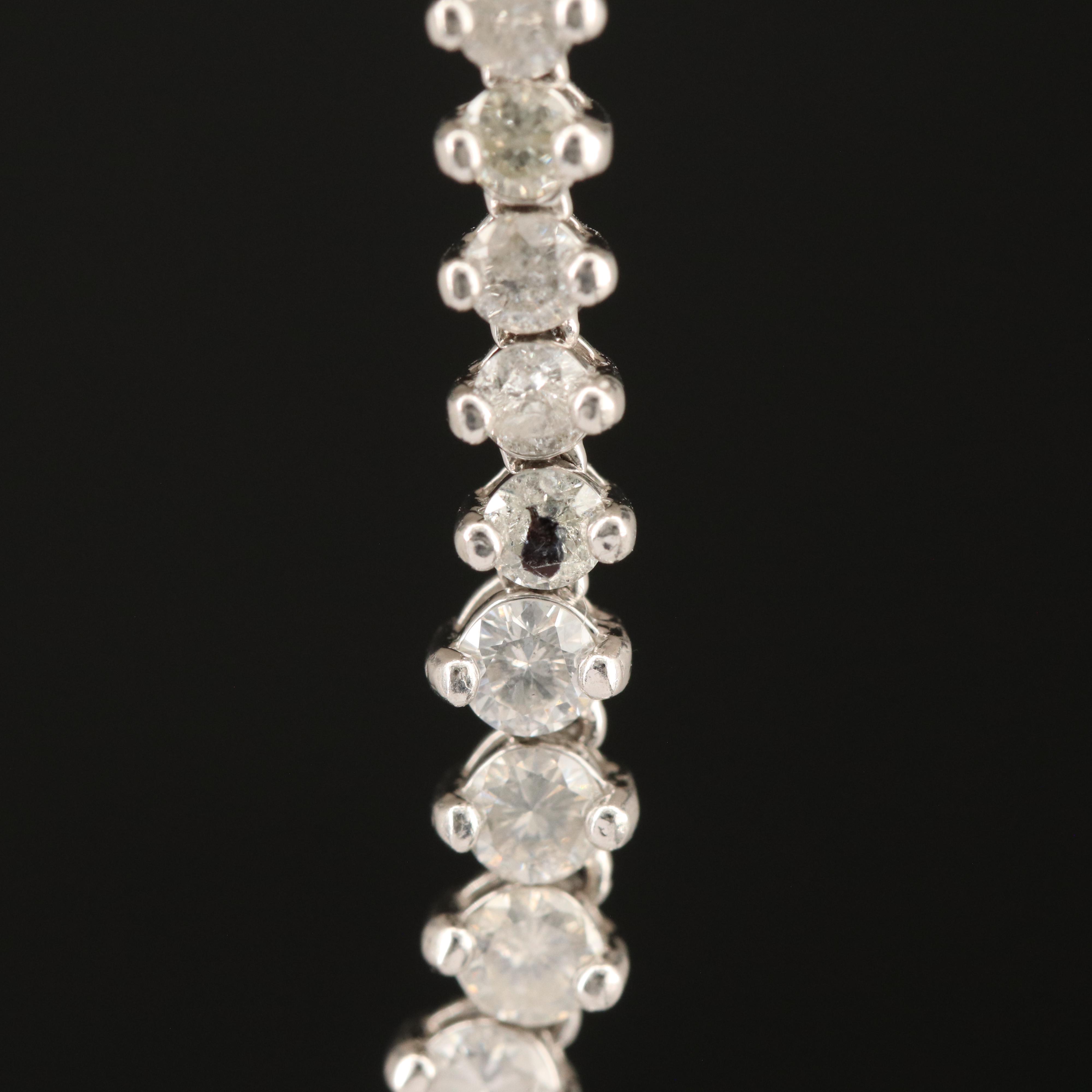 Platinum 10 CTW Diamond Graduated Riviéra Necklace