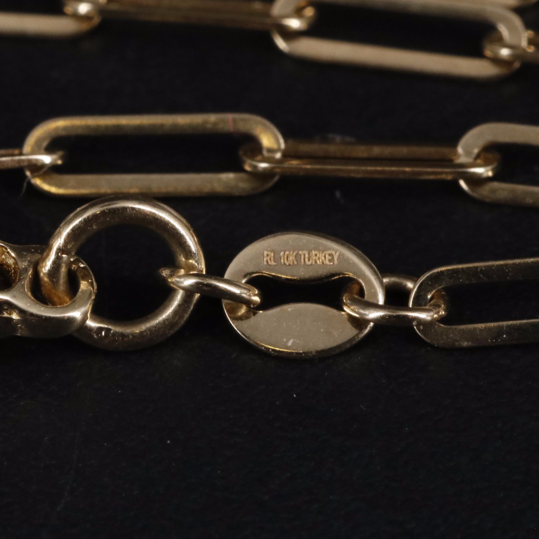 10K Paper Chip Chain and Heart Lock Necklace