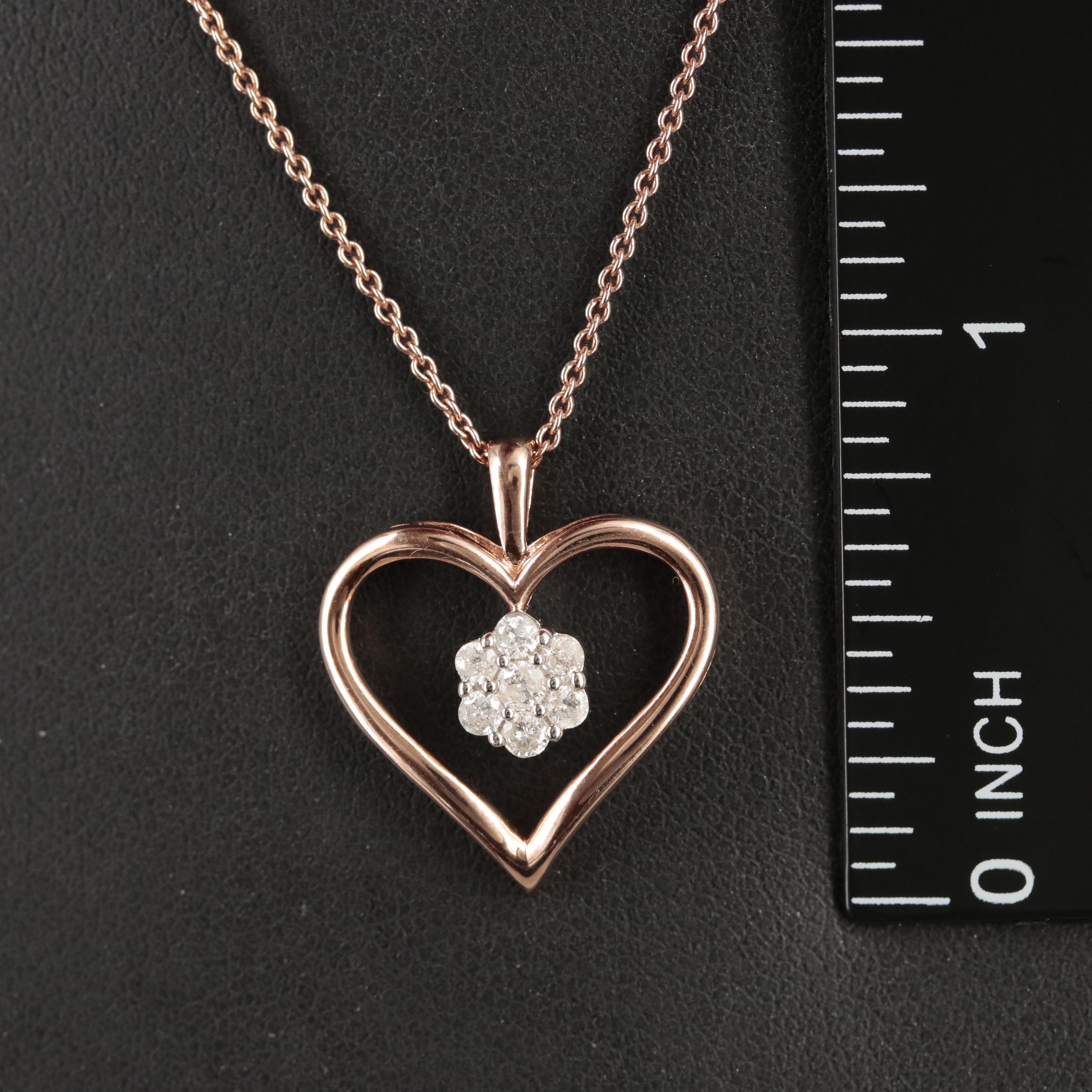 Sterling Diamond Heart Pendant Necklace