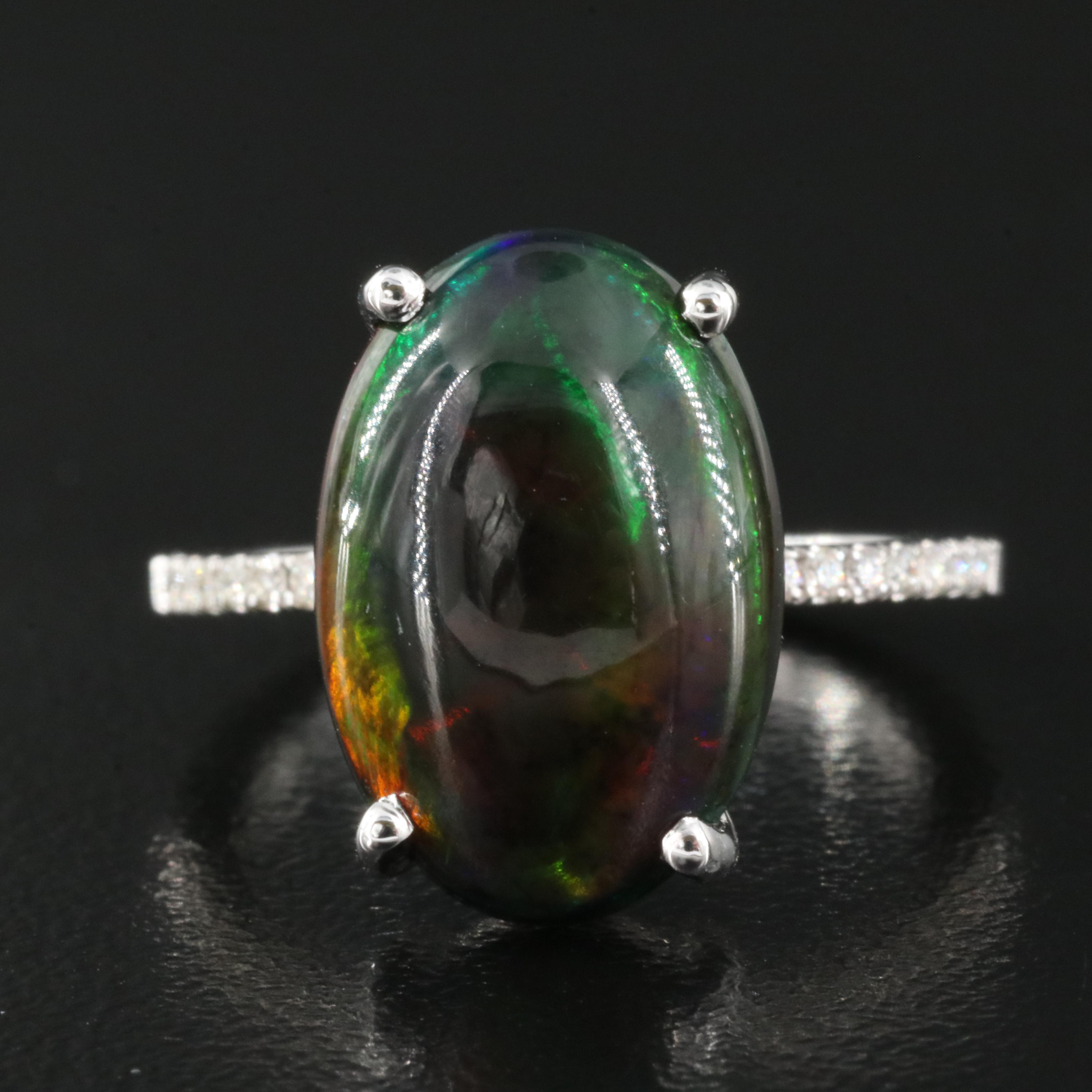 14K Opal and Diamond Ring