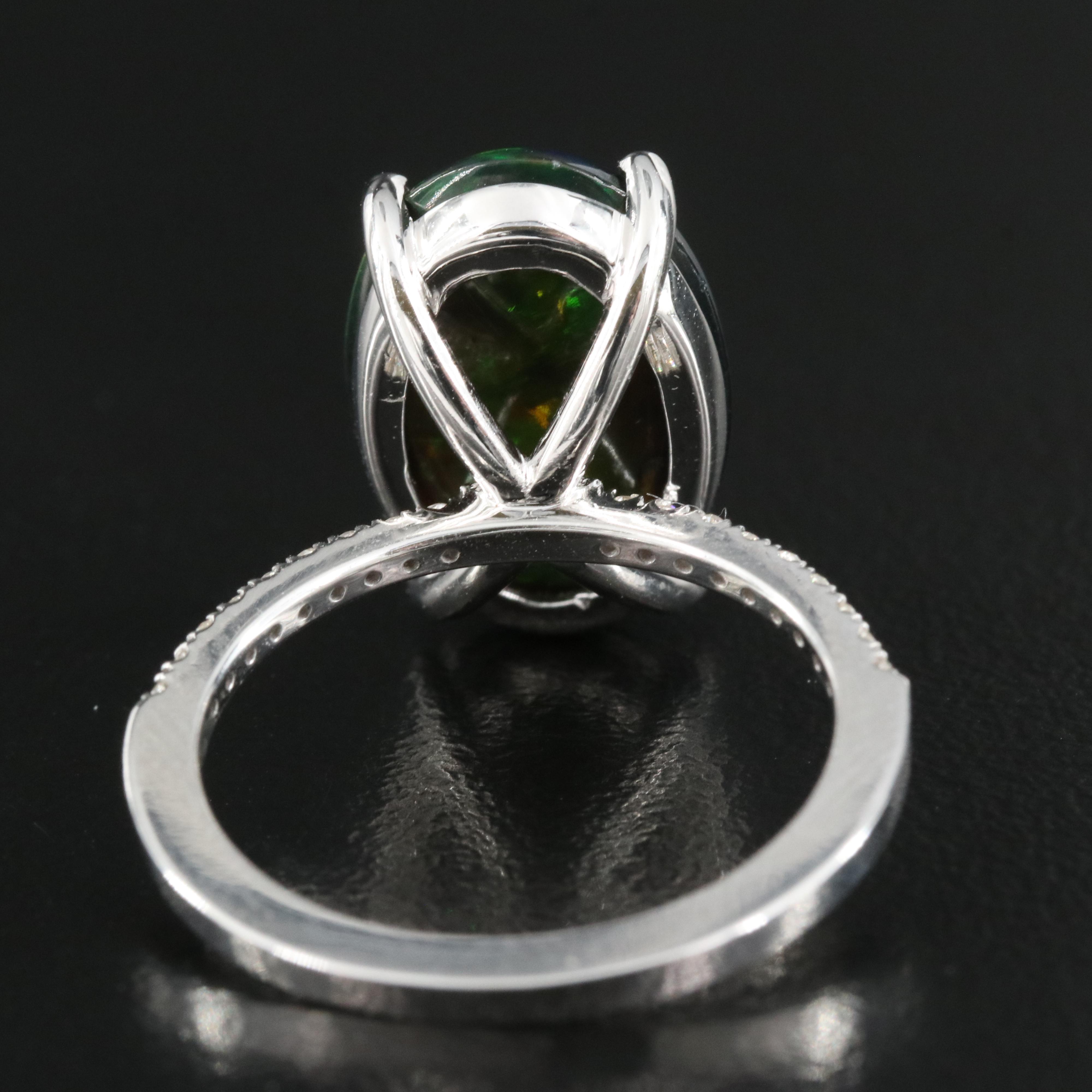 14K Opal and Diamond Ring