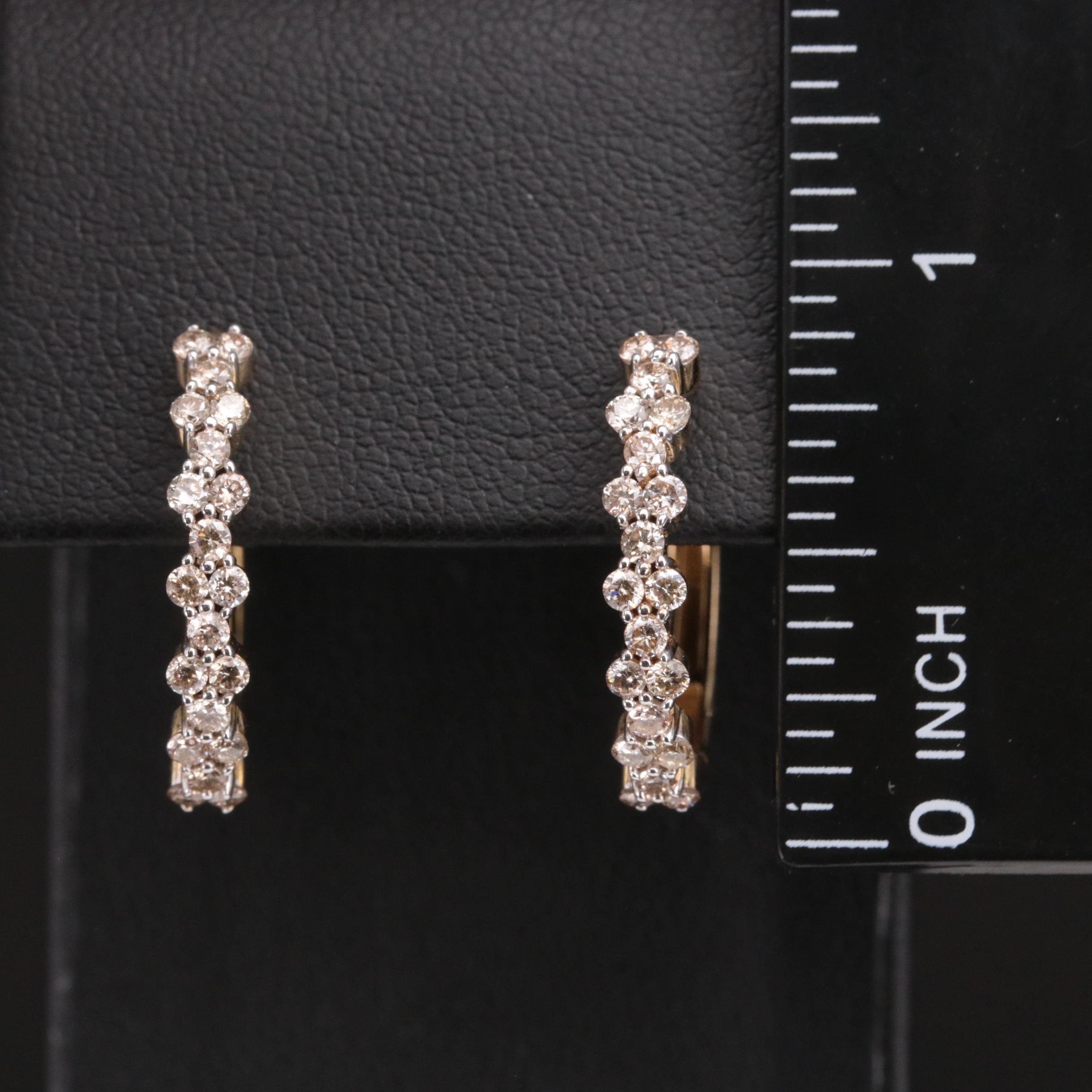 Sterling 1.00 CTW Diamond Hoop Earrings