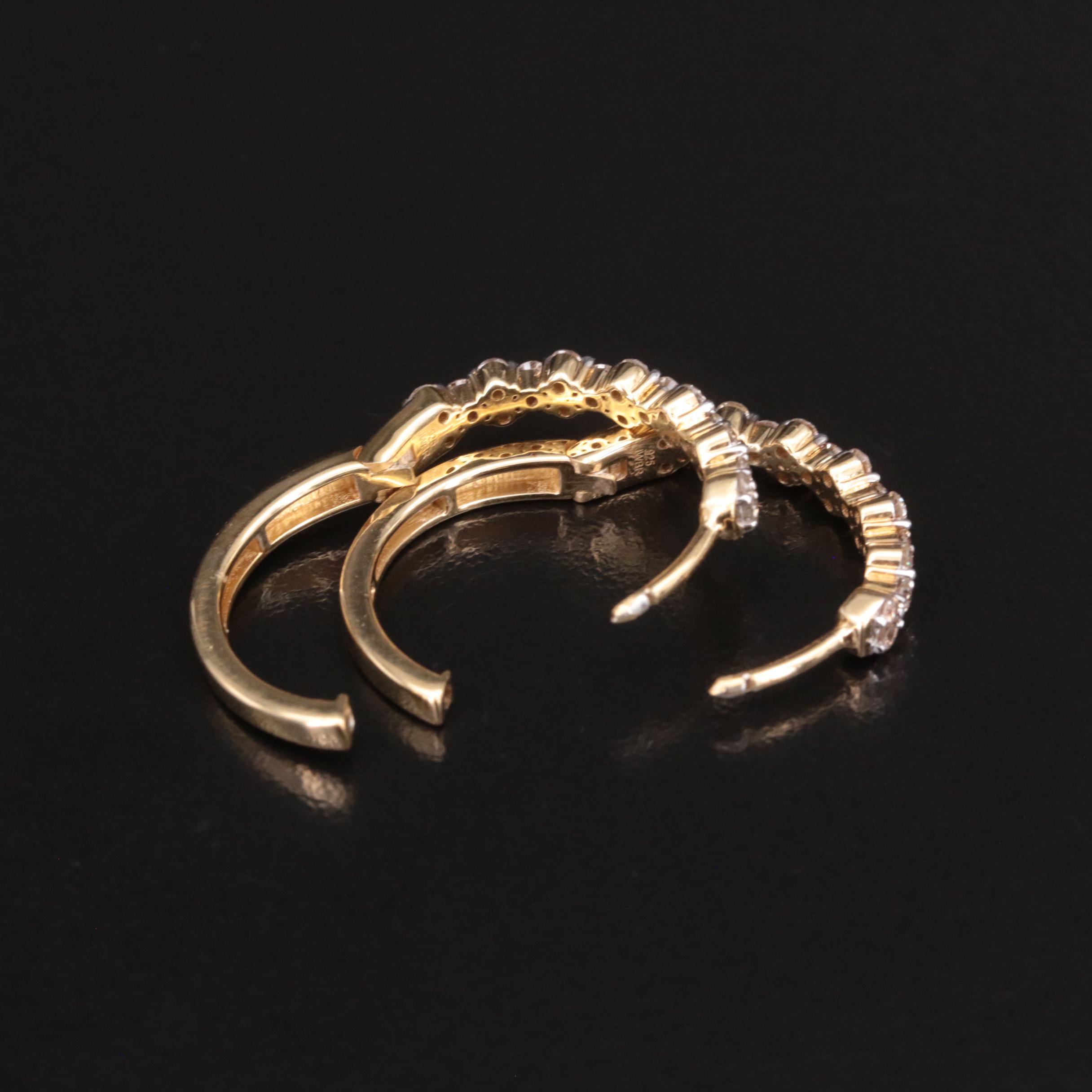 Sterling 1.00 CTW Diamond Hoop Earrings