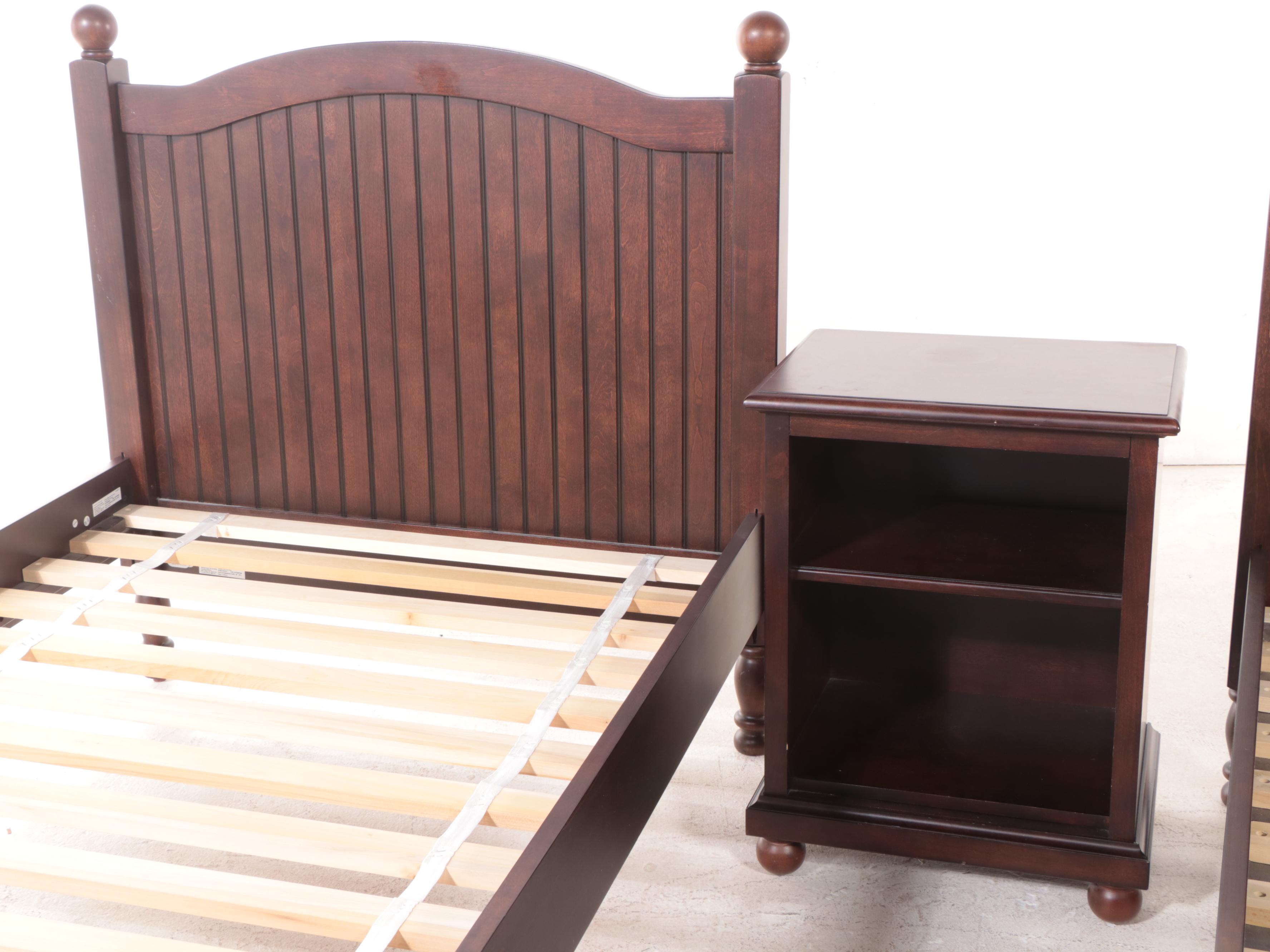 Pair of Pottery Barn Kids "Catalina" Twin Bed Frames with Nightstands