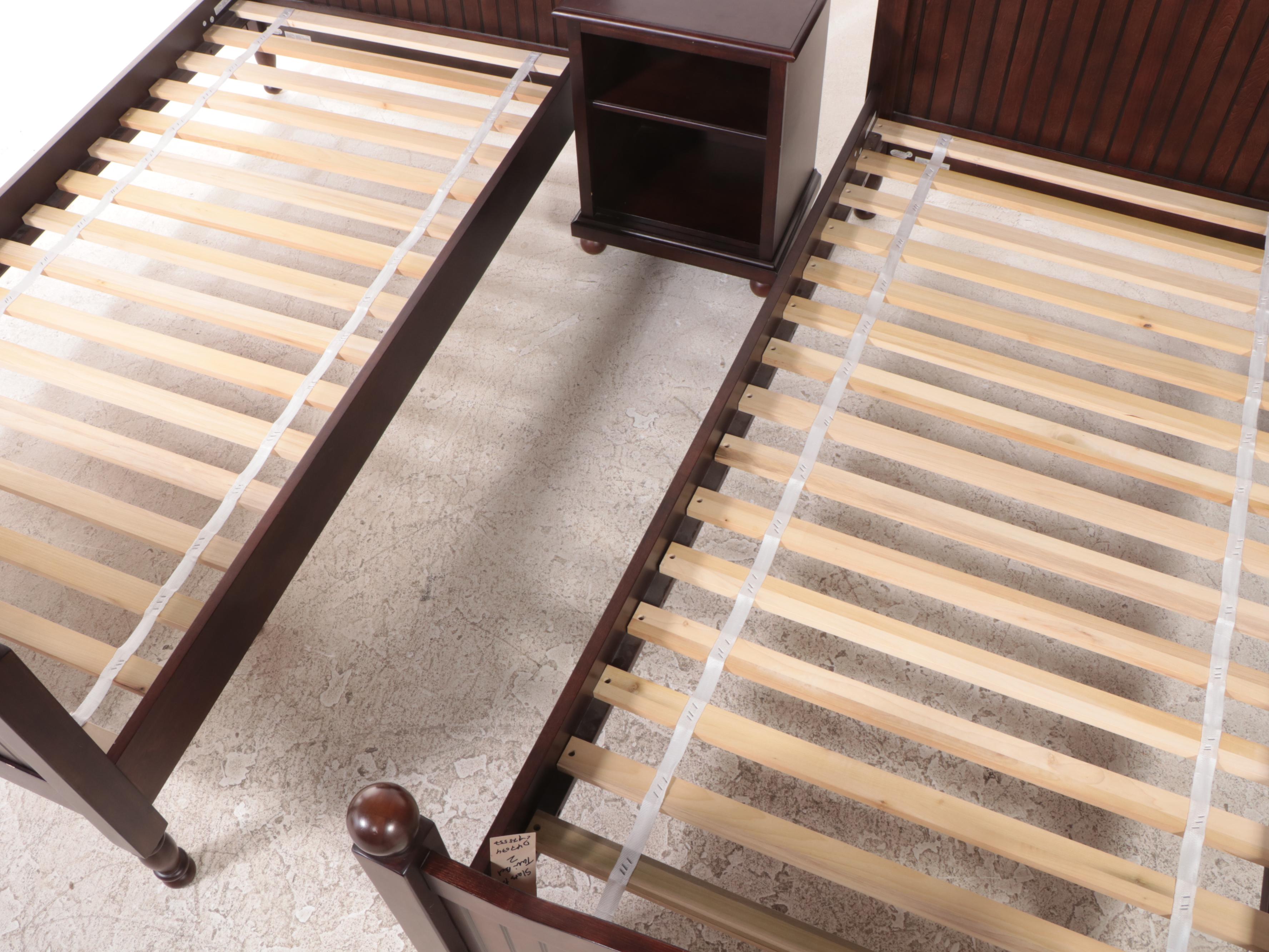 Pair of Pottery Barn Kids "Catalina" Twin Bed Frames with Nightstands