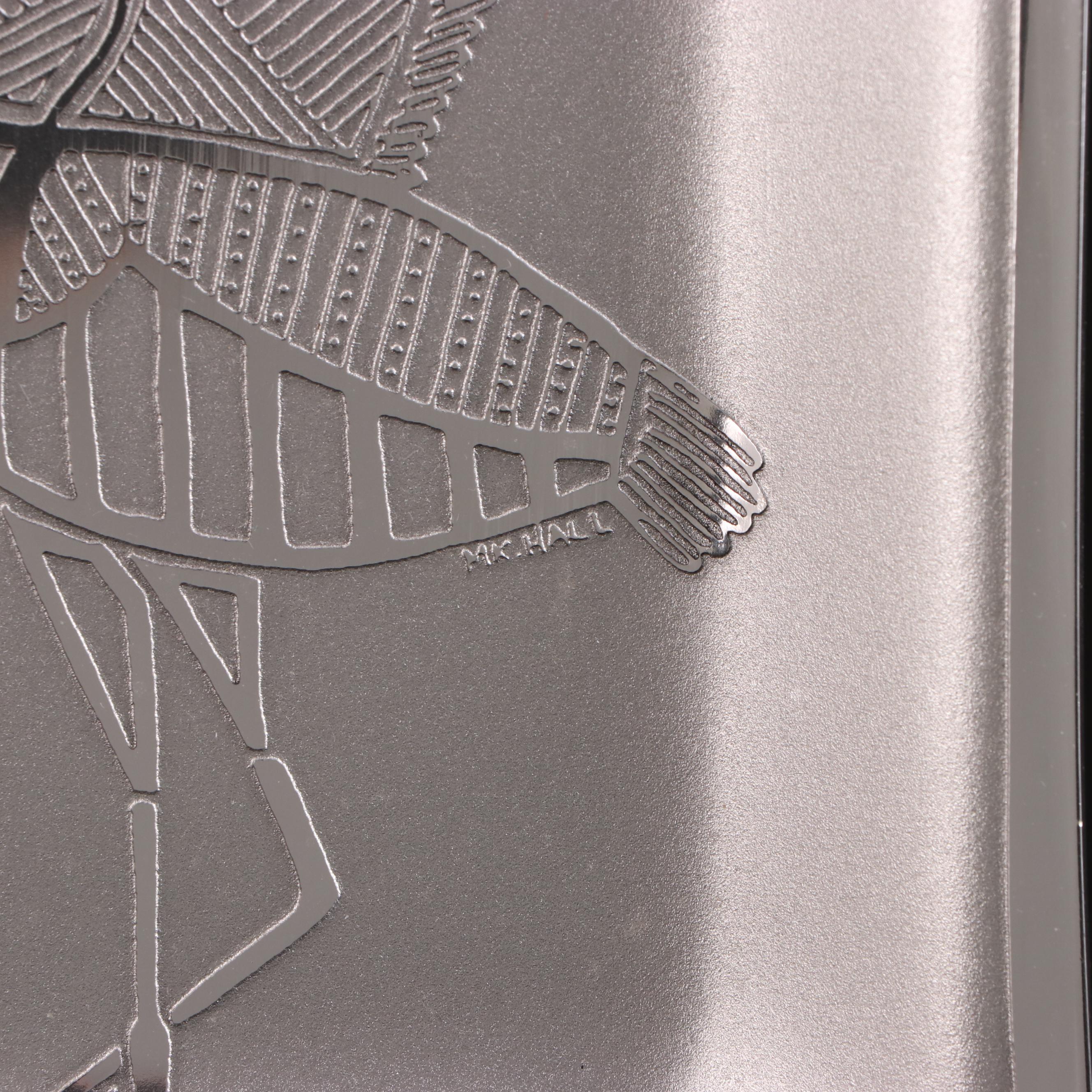 Don Sheil Collection Brolga Motif Silver Tone Metal Dish