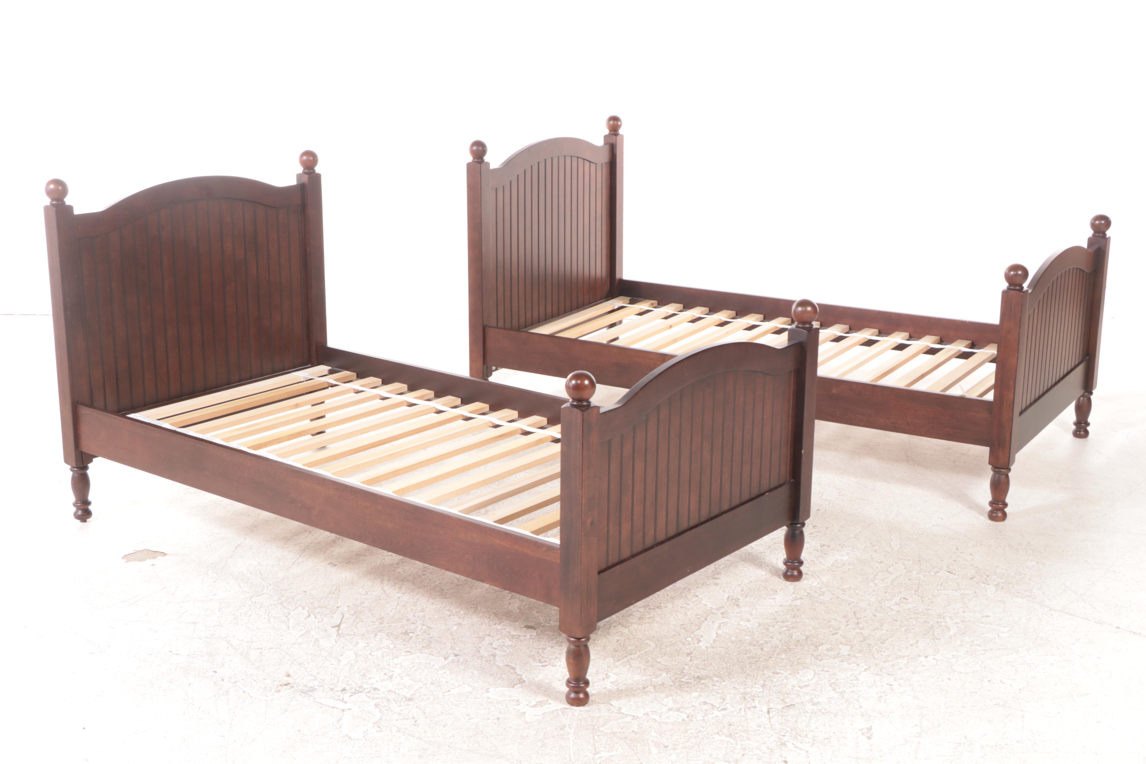 Pair of Pottery Barn Kids "Catalina" Twin Bed Frames with Nightstands