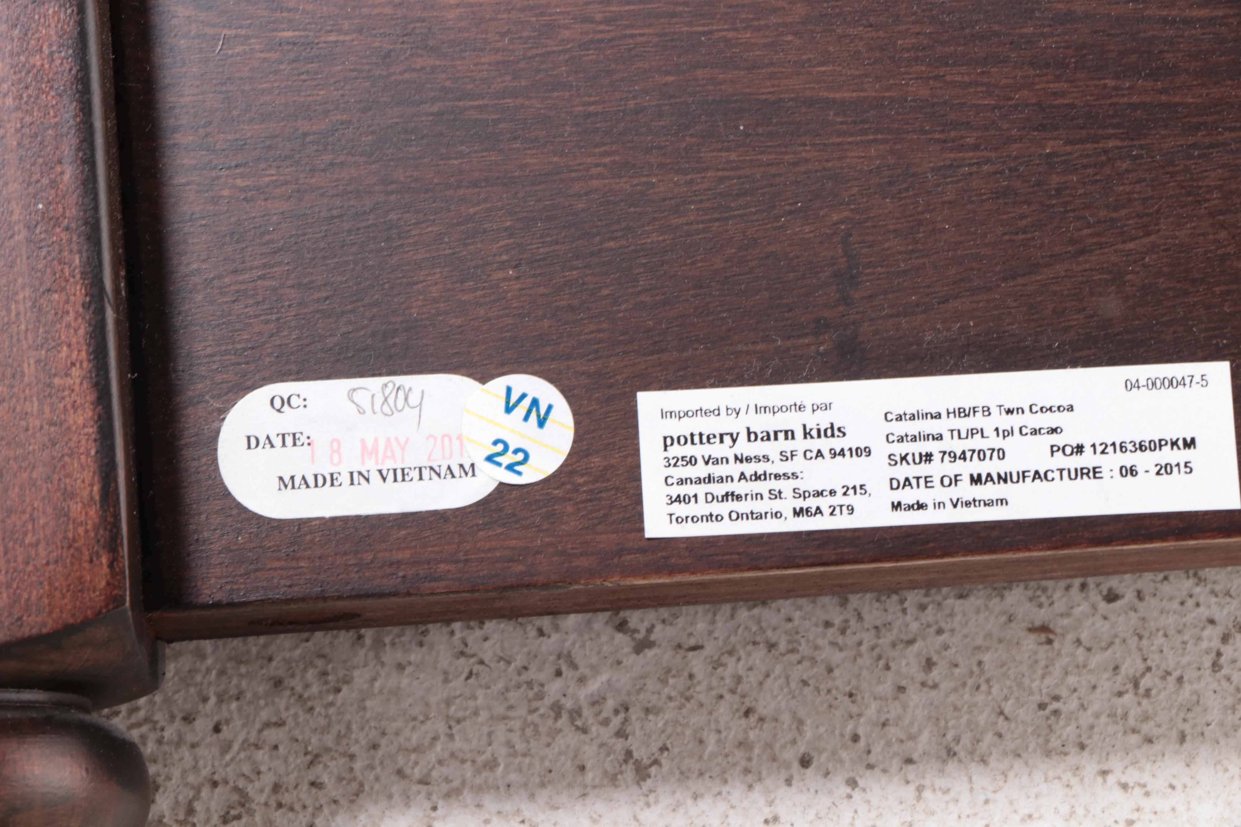 Pair of Pottery Barn Kids "Catalina" Twin Bed Frames with Nightstands