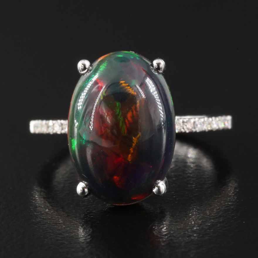 14K Opal and Diamond Ring