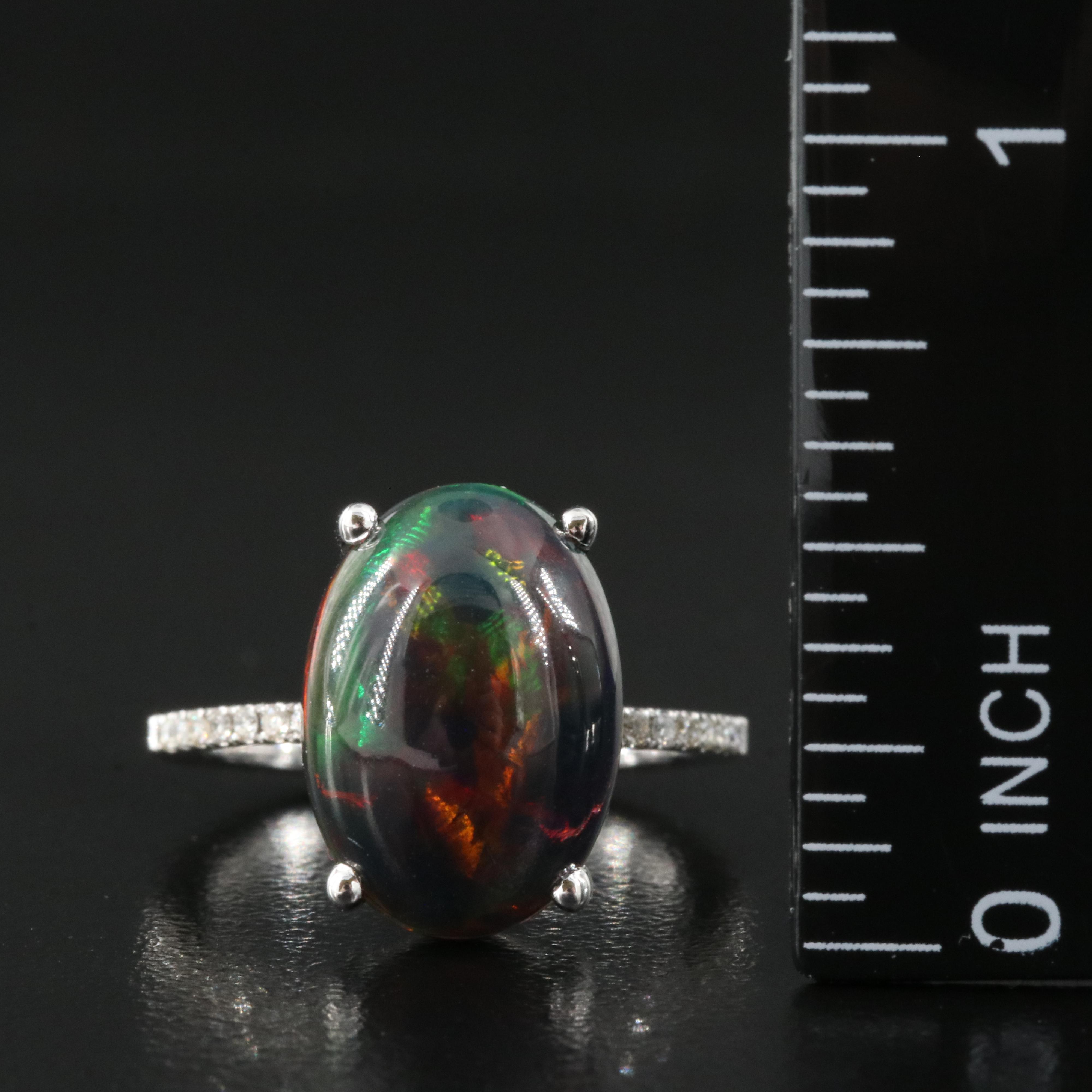14K Opal and Diamond Ring