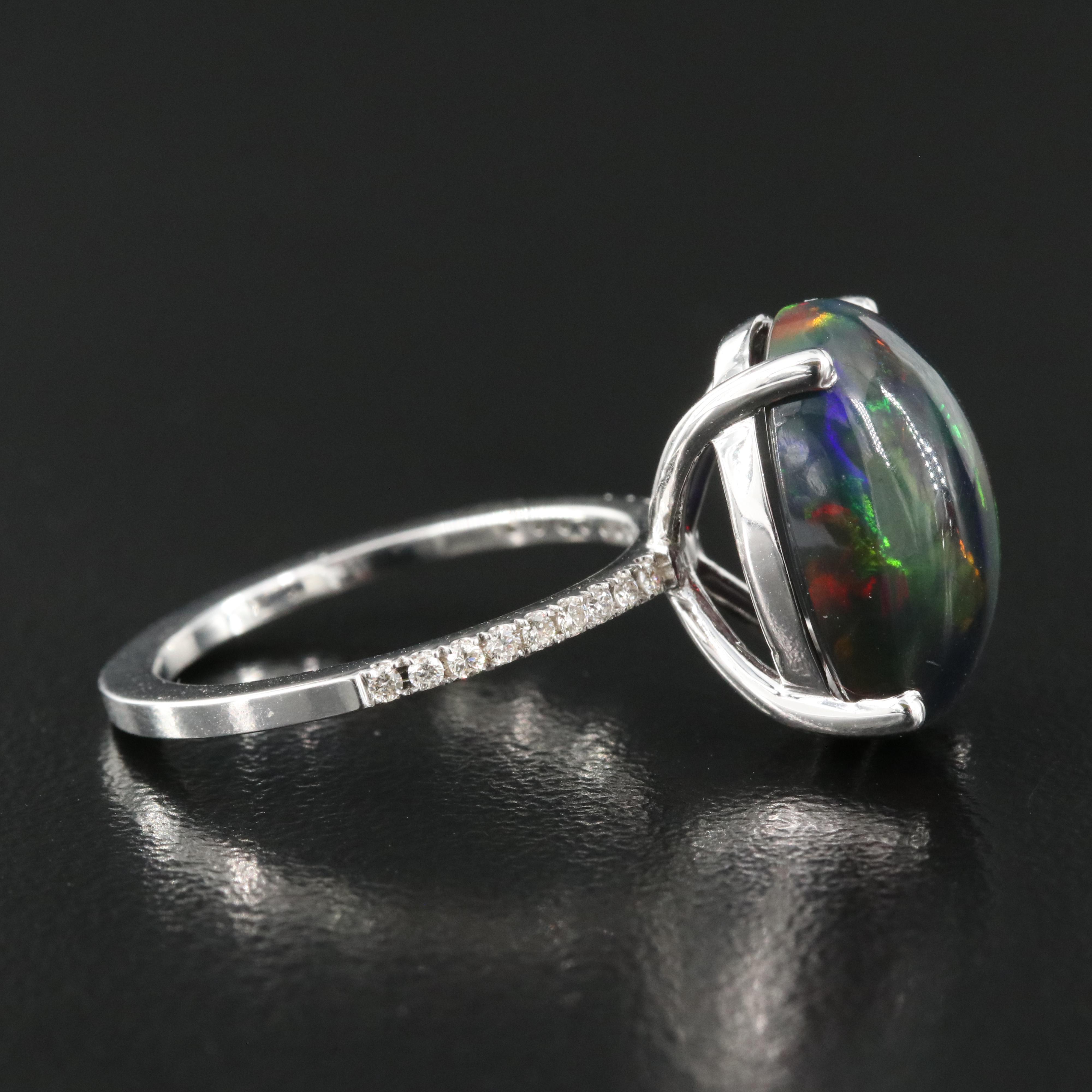 14K Opal and Diamond Ring