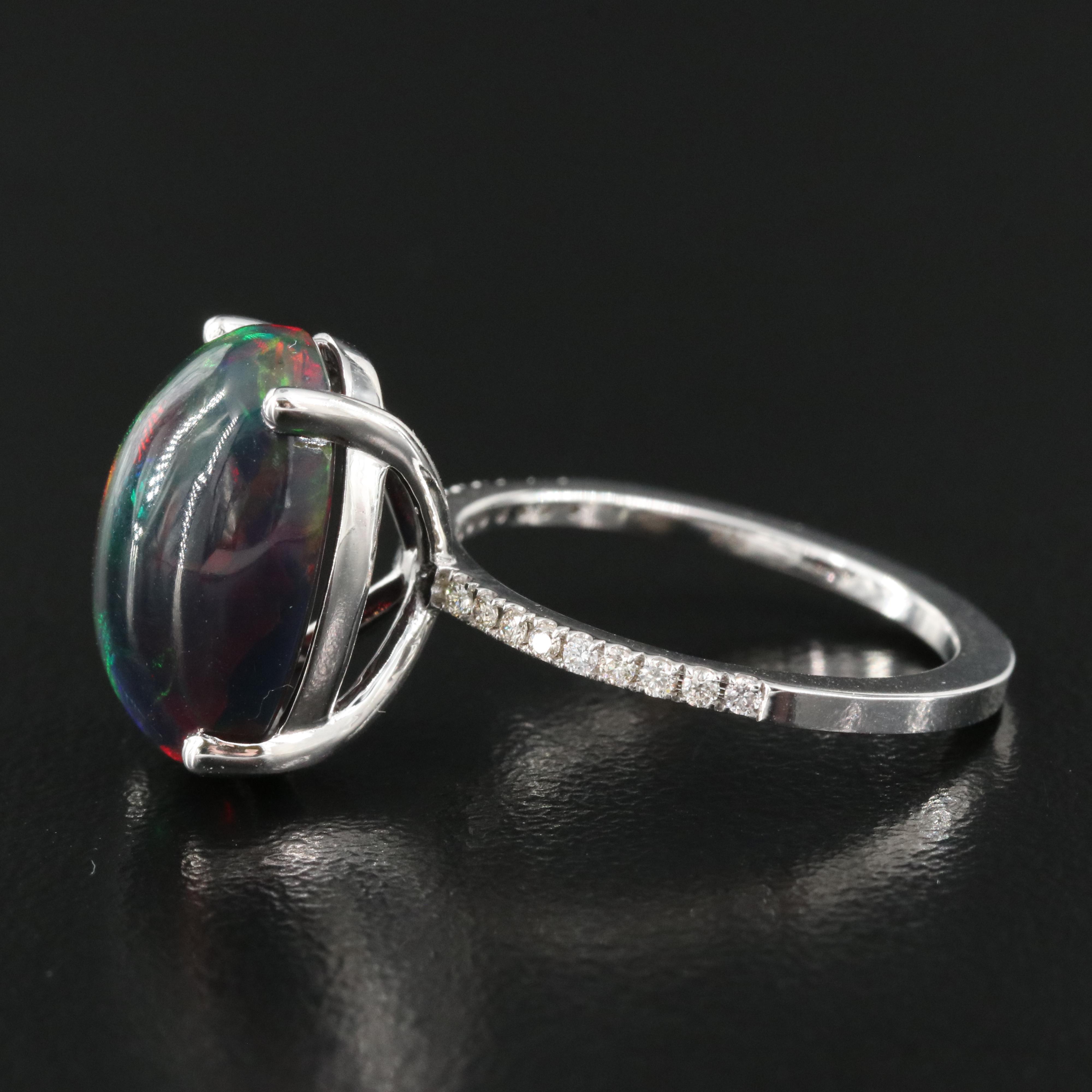 14K Opal and Diamond Ring