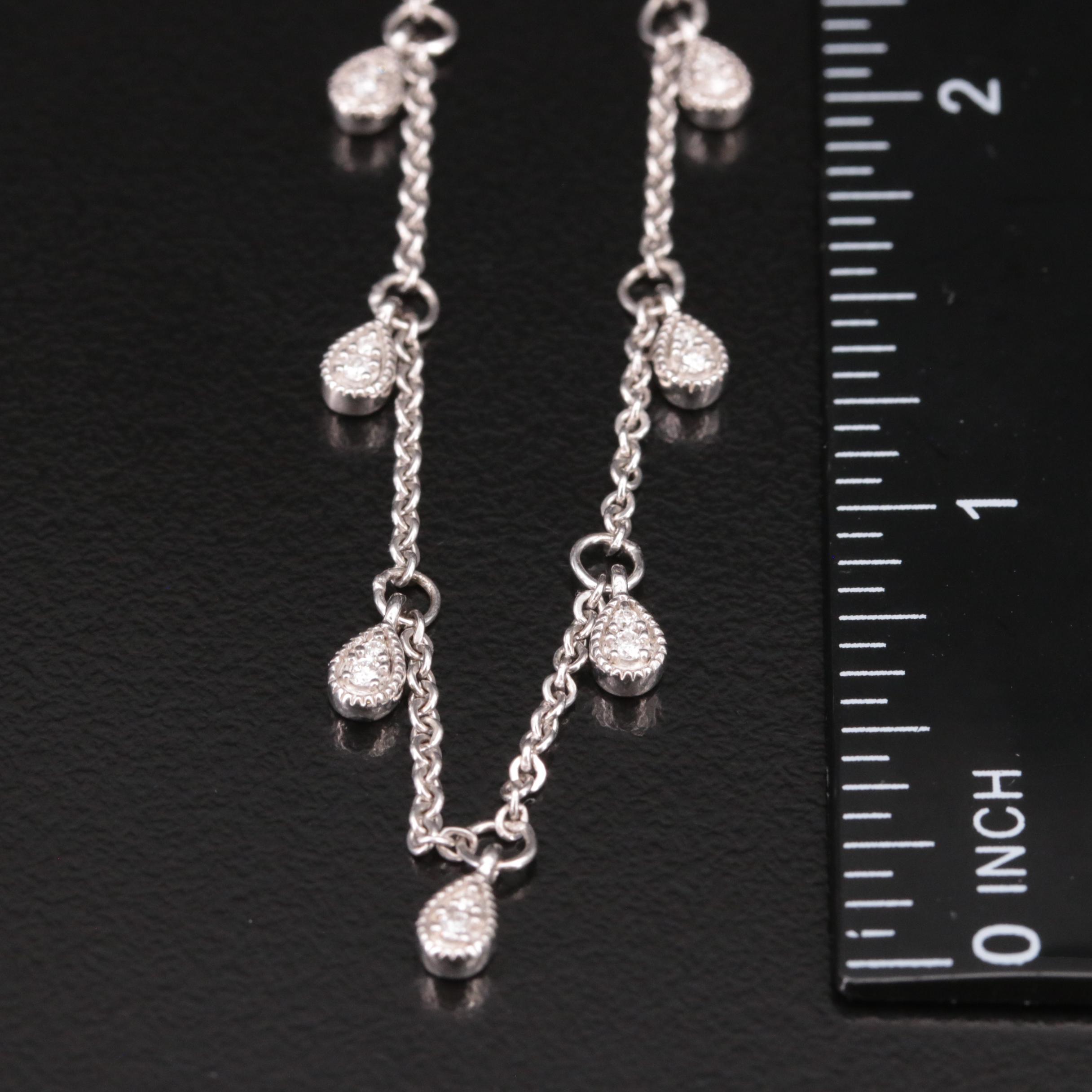Sterling Necklace with Diamond Drops