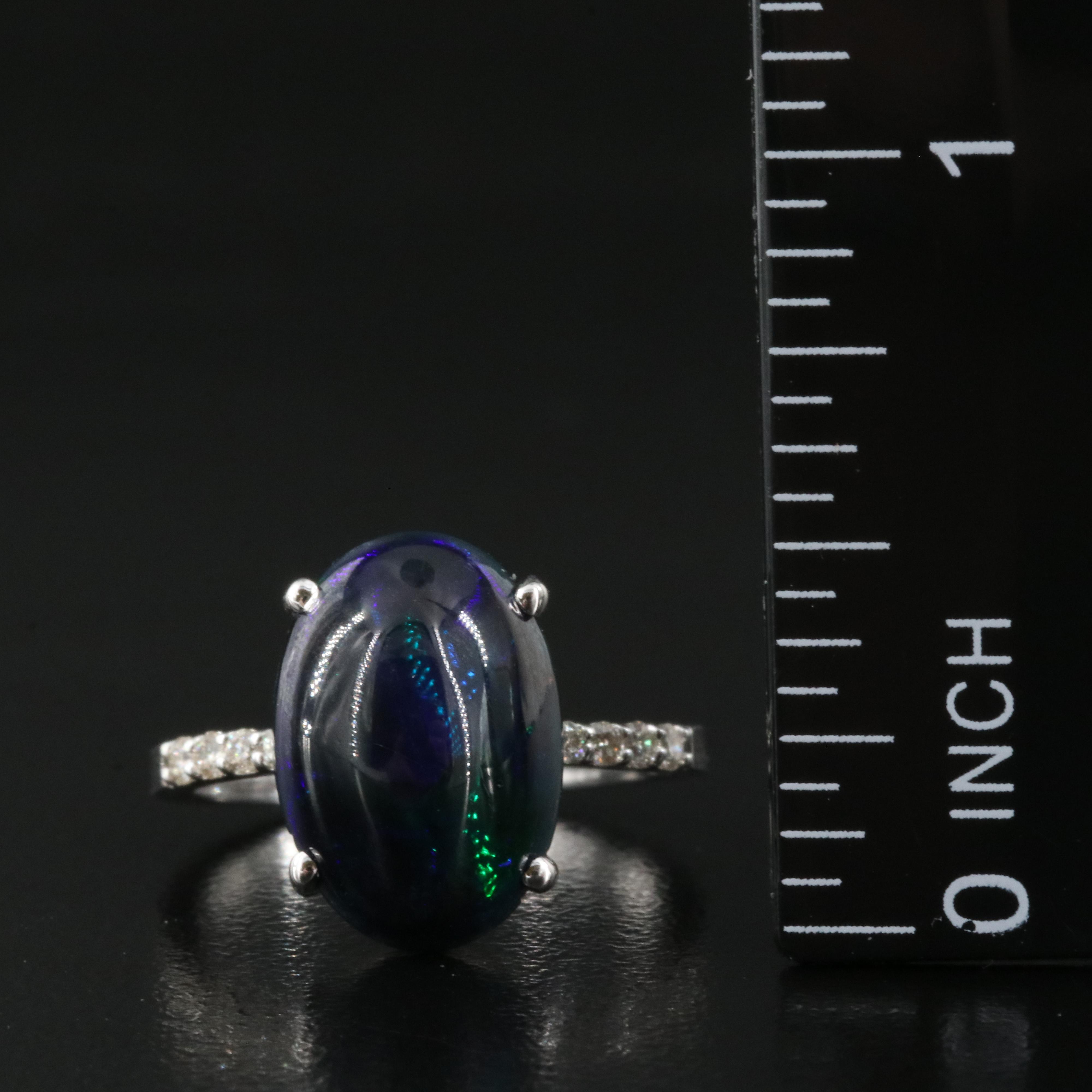 14K Opal and Diamond Ring