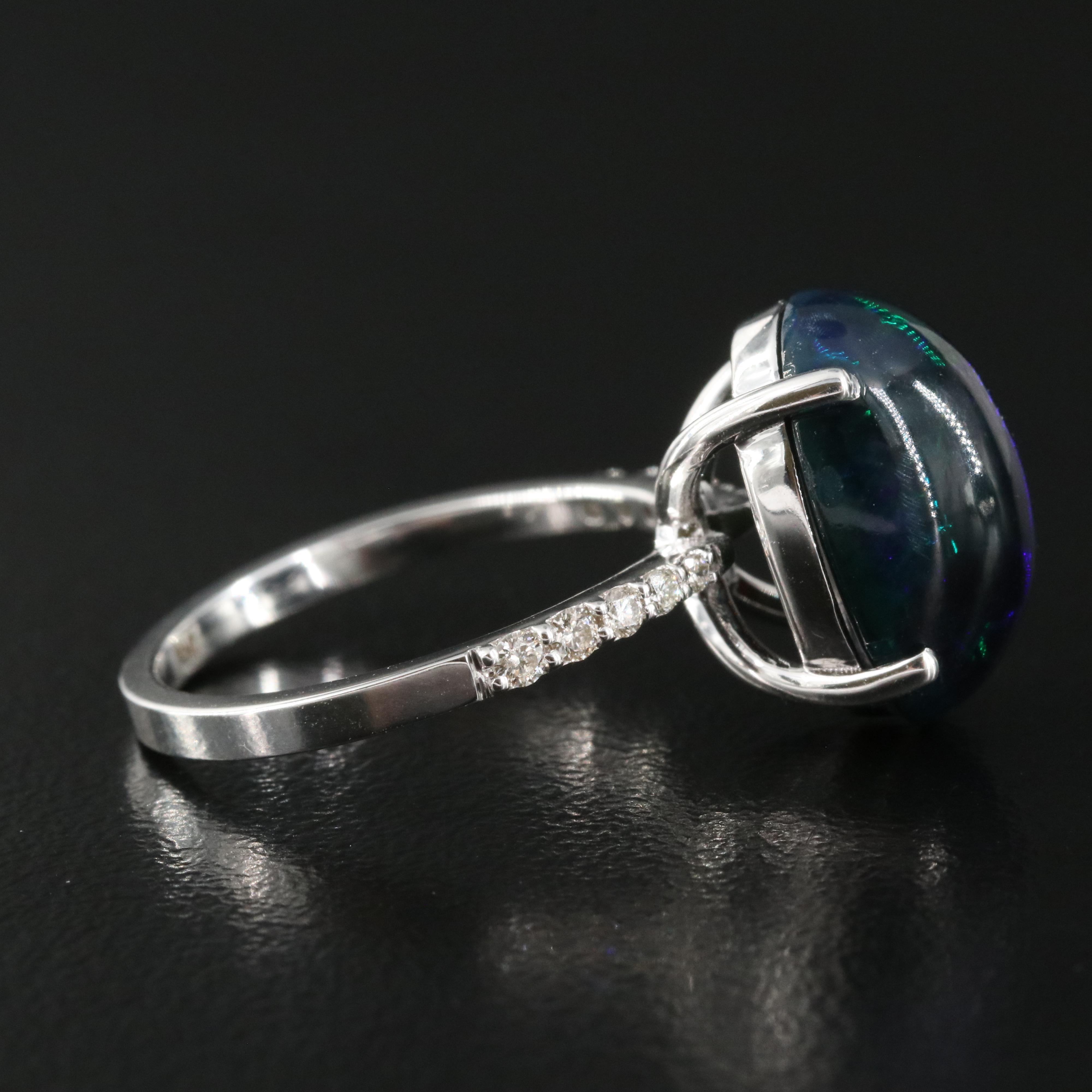 14K Opal and Diamond Ring