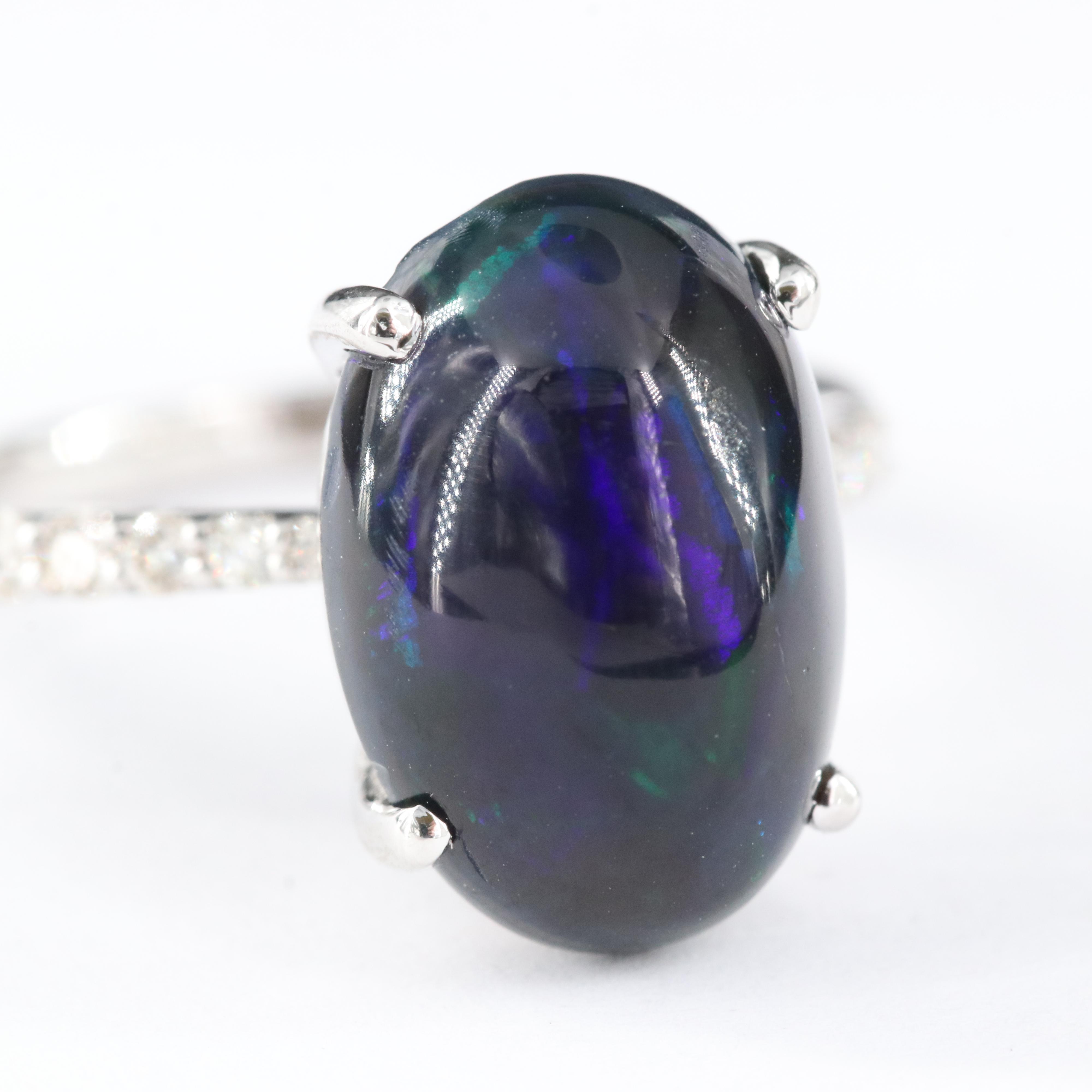 14K Opal and Diamond Ring