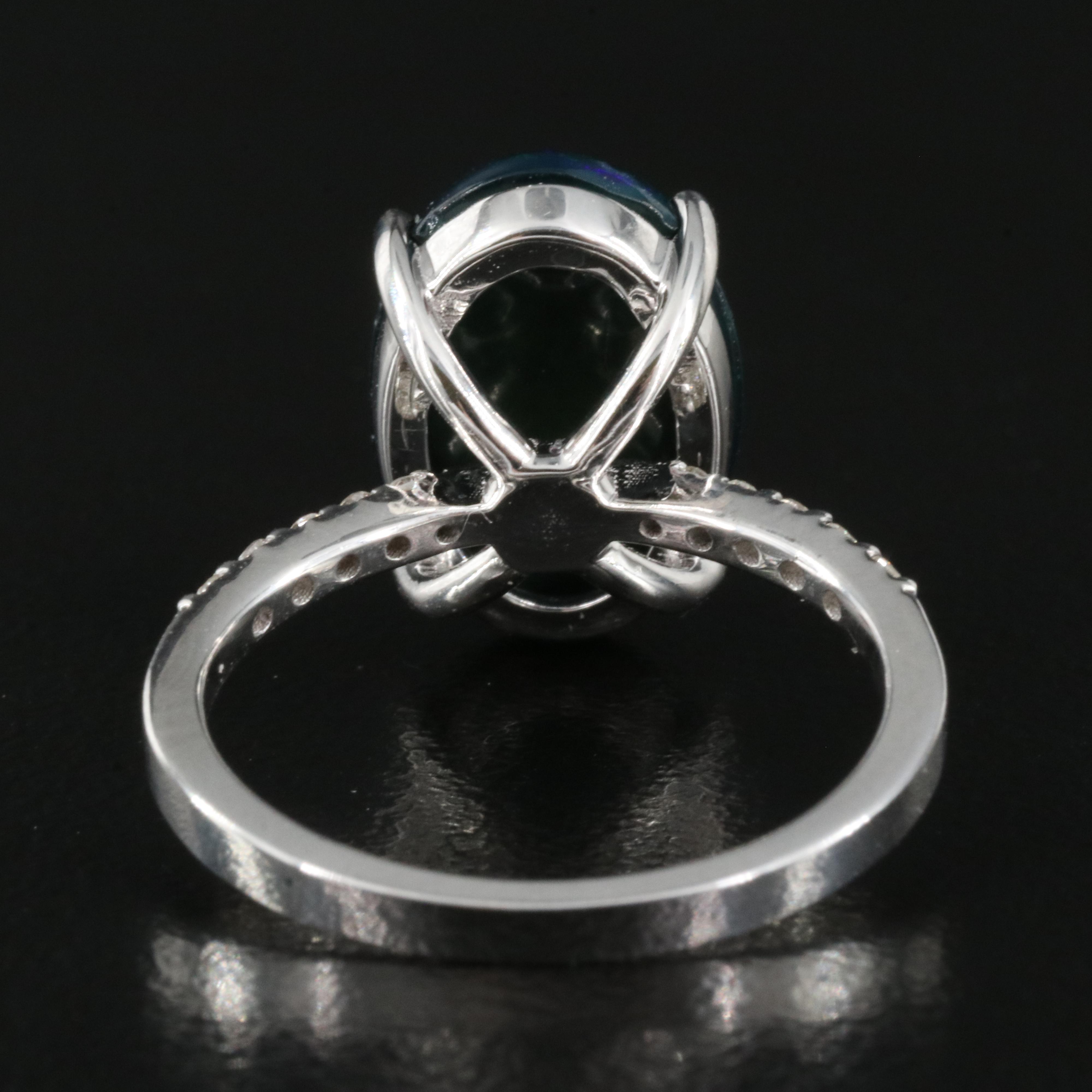 14K Opal and Diamond Ring