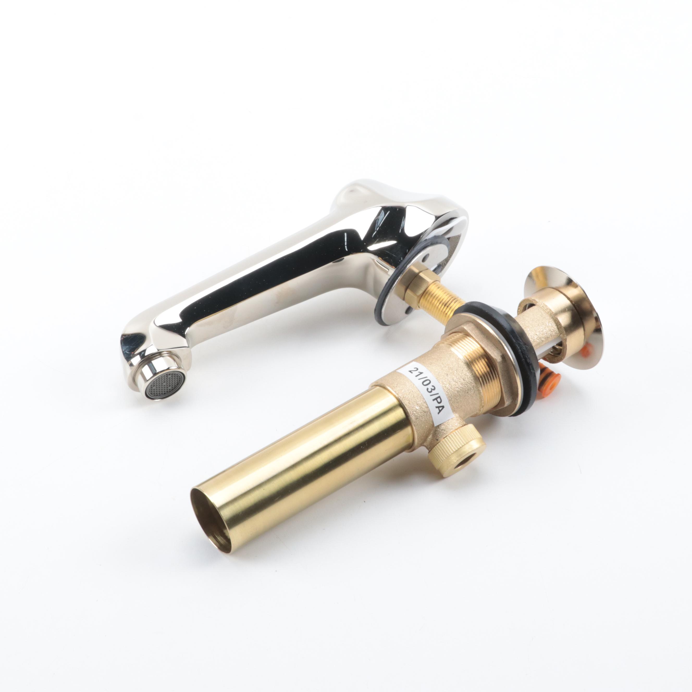 Polished Nickel Finished Widespread Bathroom Faucet with Cross Handles