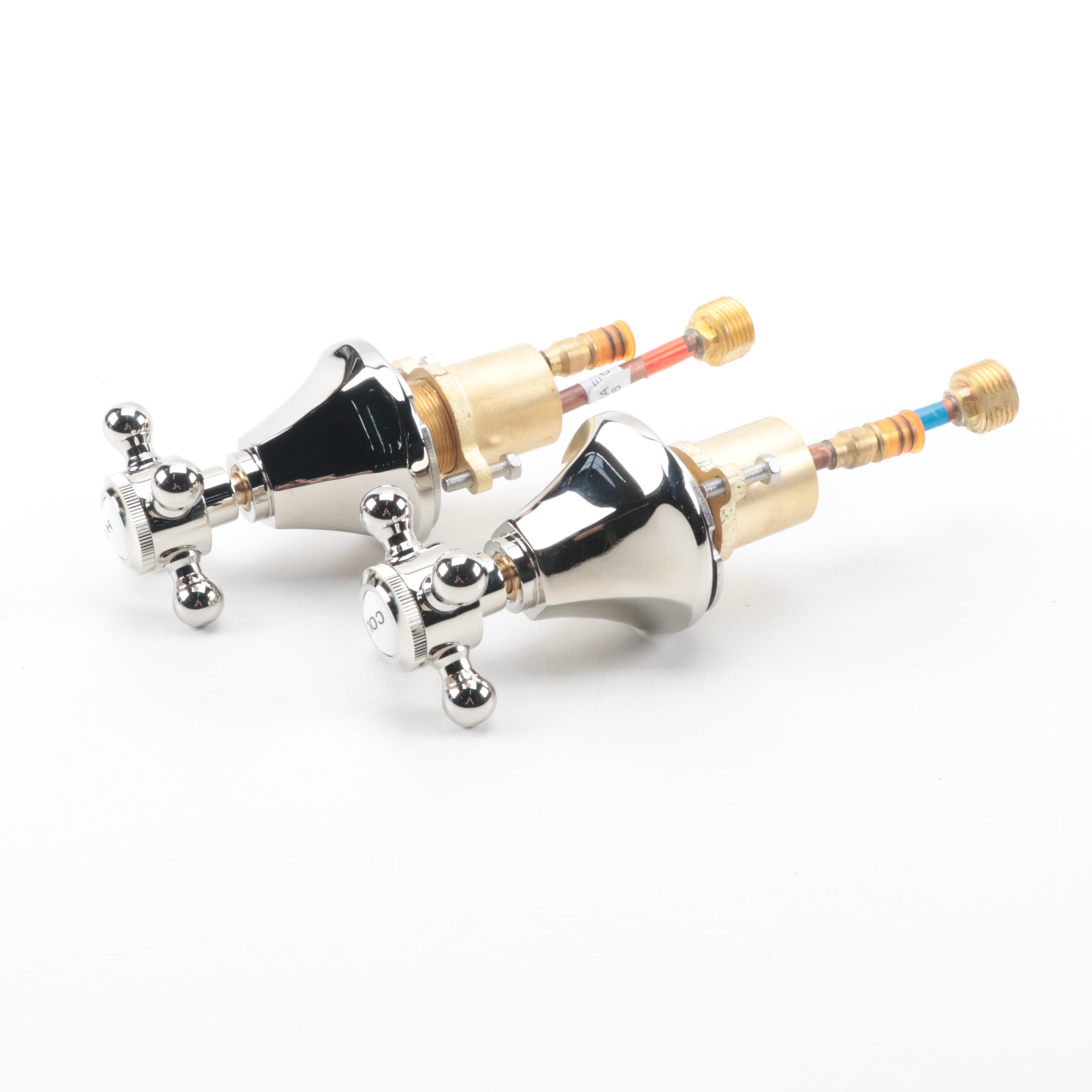 Polished Nickel Finished Widespread Bathroom Faucet with Cross Handles