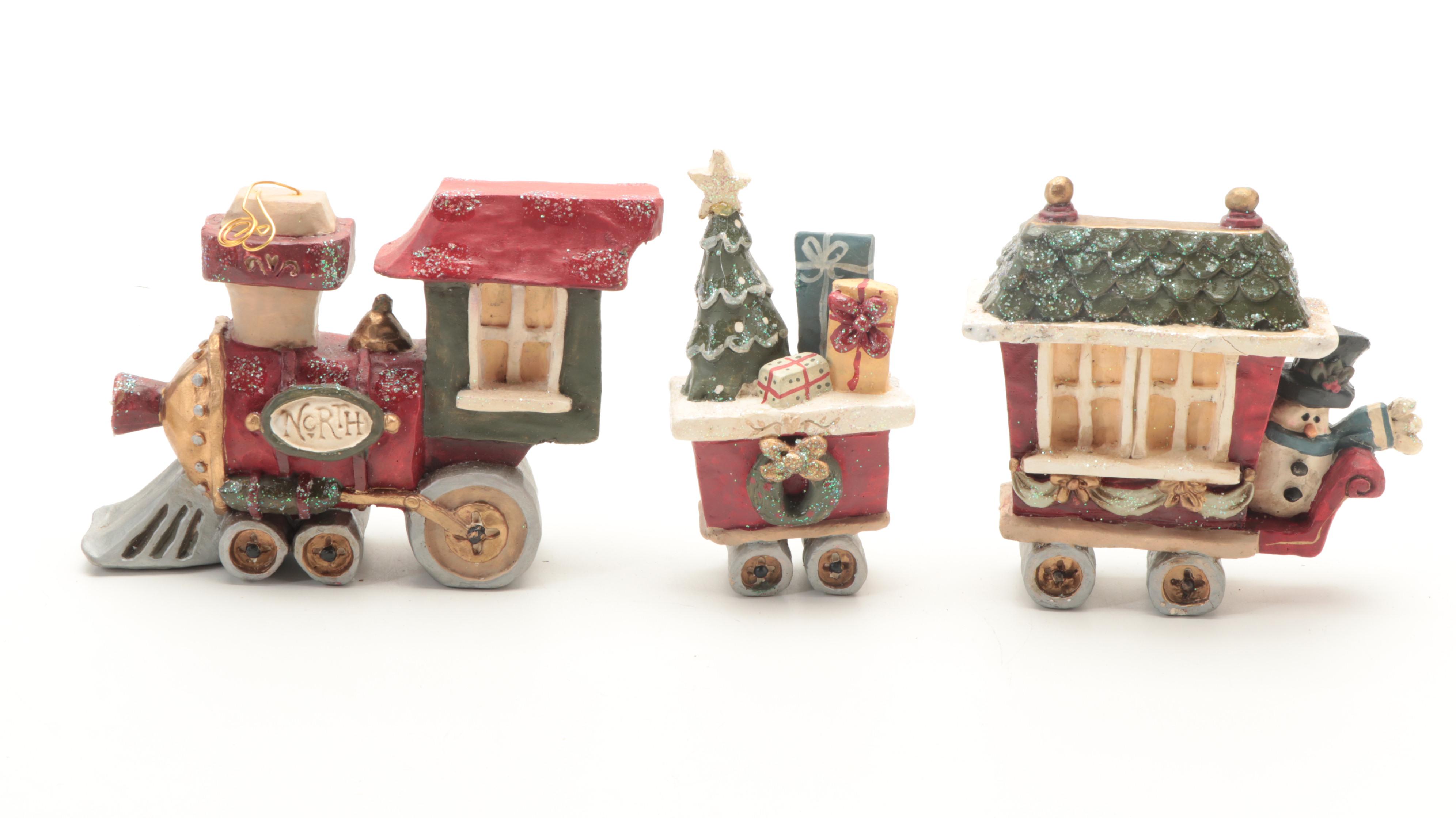 Kurt Adler Christmas Village Ornaments With Accessories