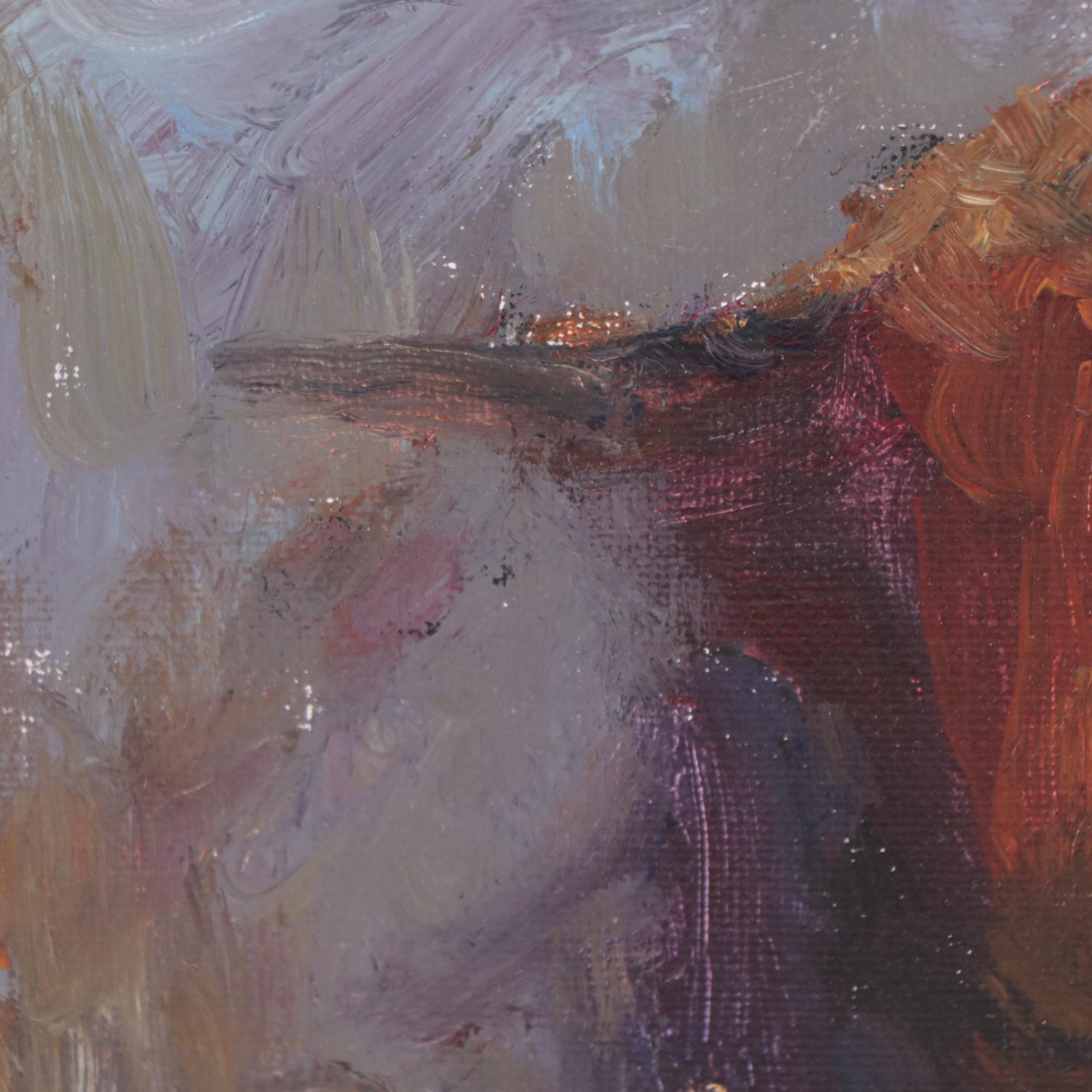 Elle Raines Sheep Portrait Acrylic Impasto Painting