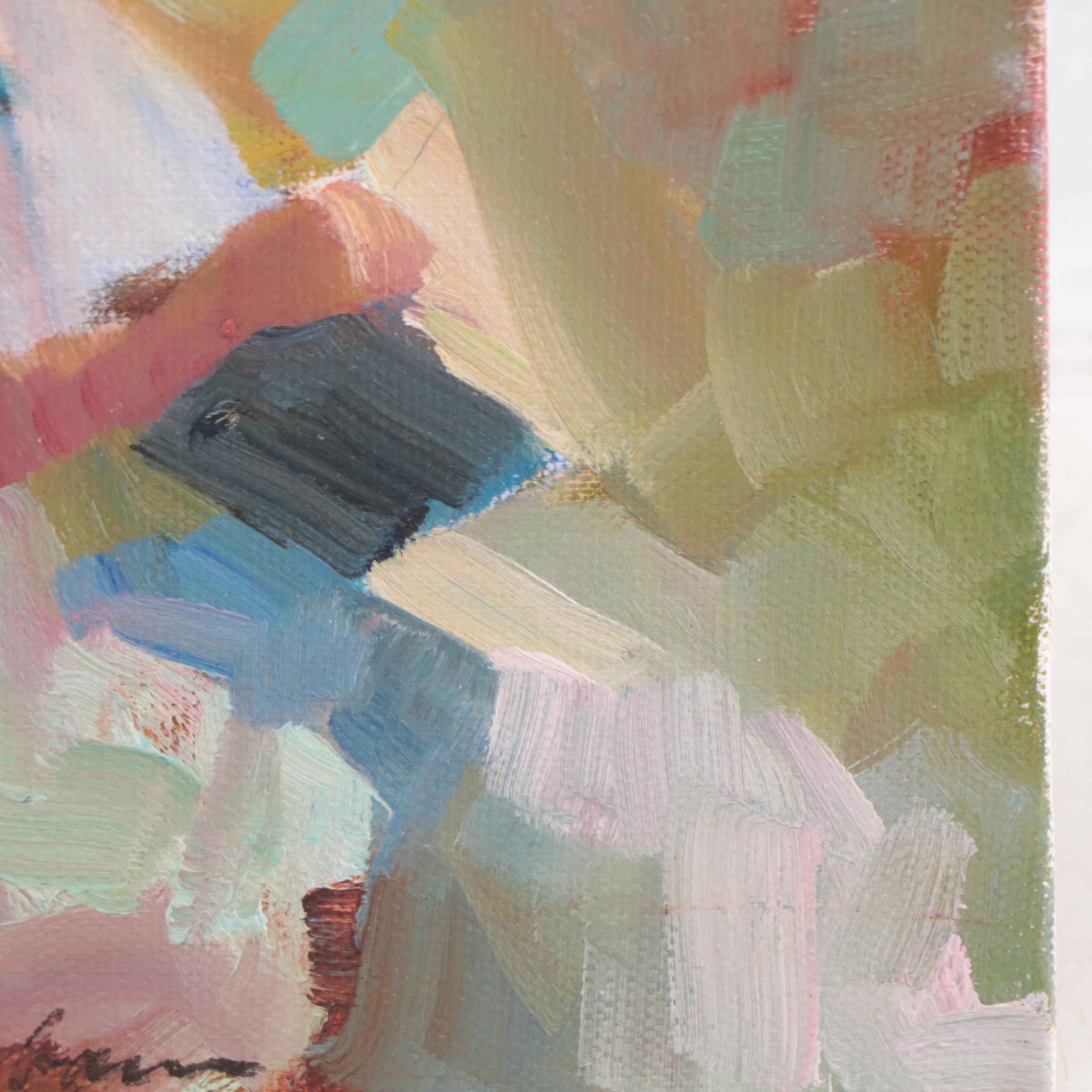 Sally Rosenbaum Oil Painting "Girl With Book," 21st Century