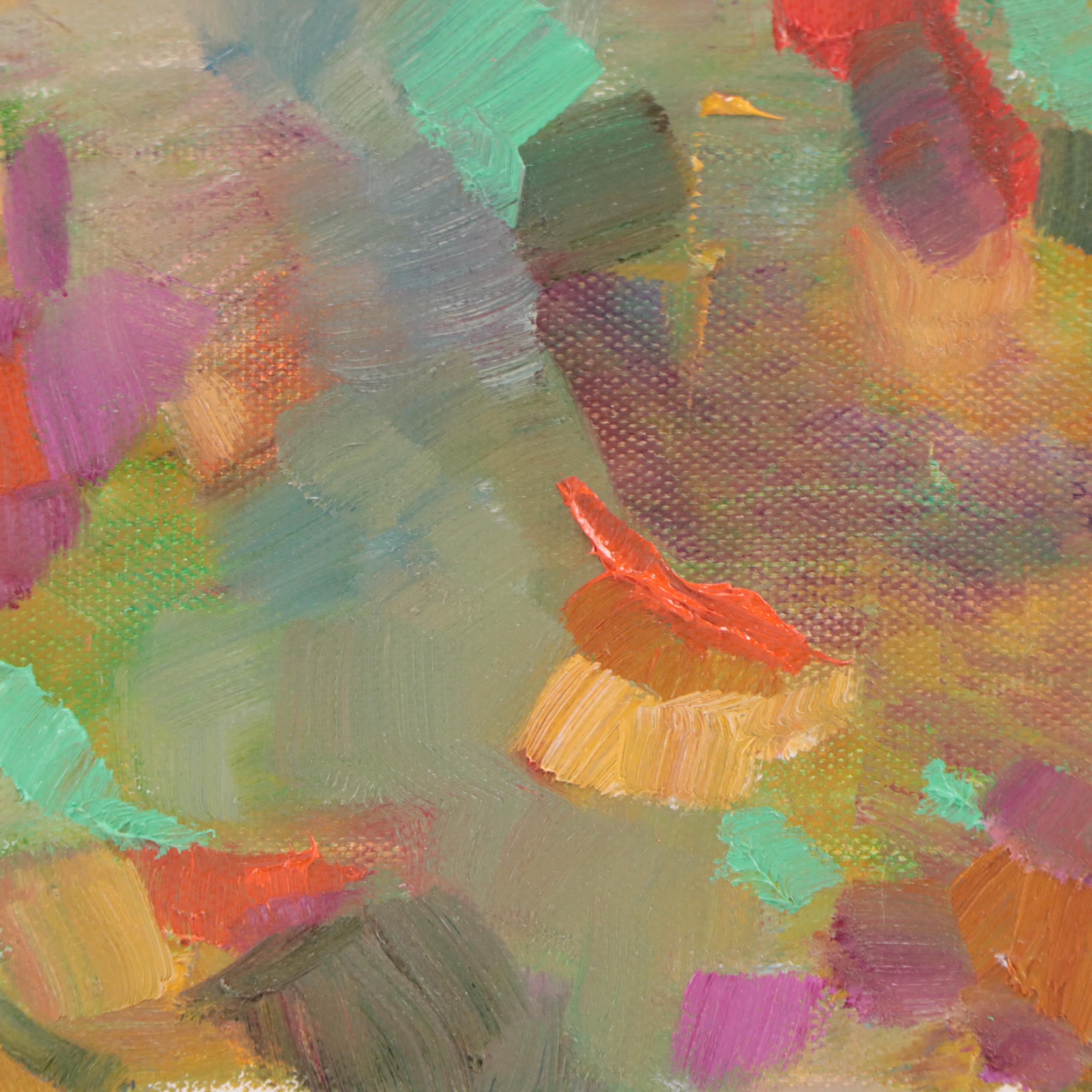 Sally Rosenbaum Oil Painting "Teal Dream," 21st Century