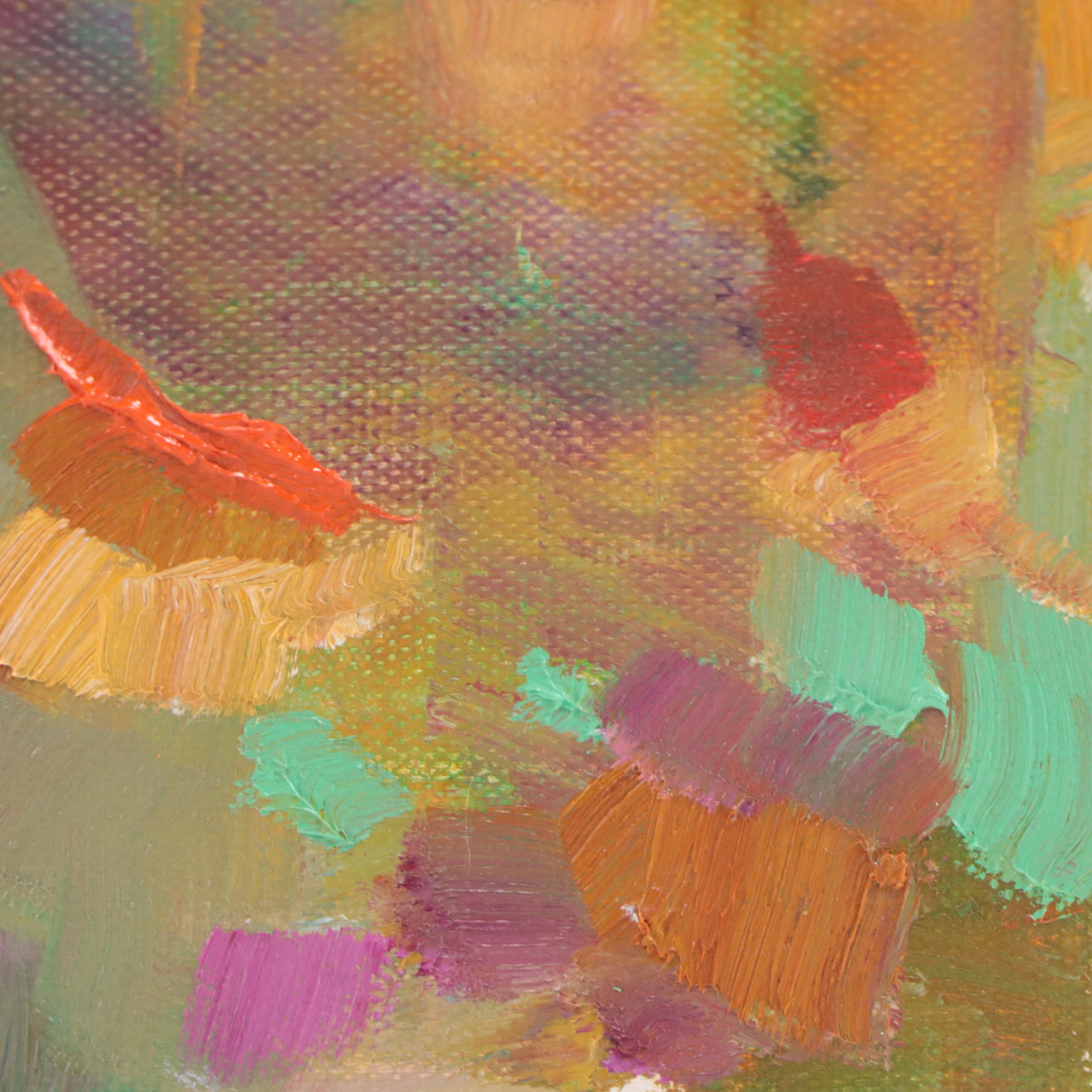 Sally Rosenbaum Oil Painting "Teal Dream," 21st Century