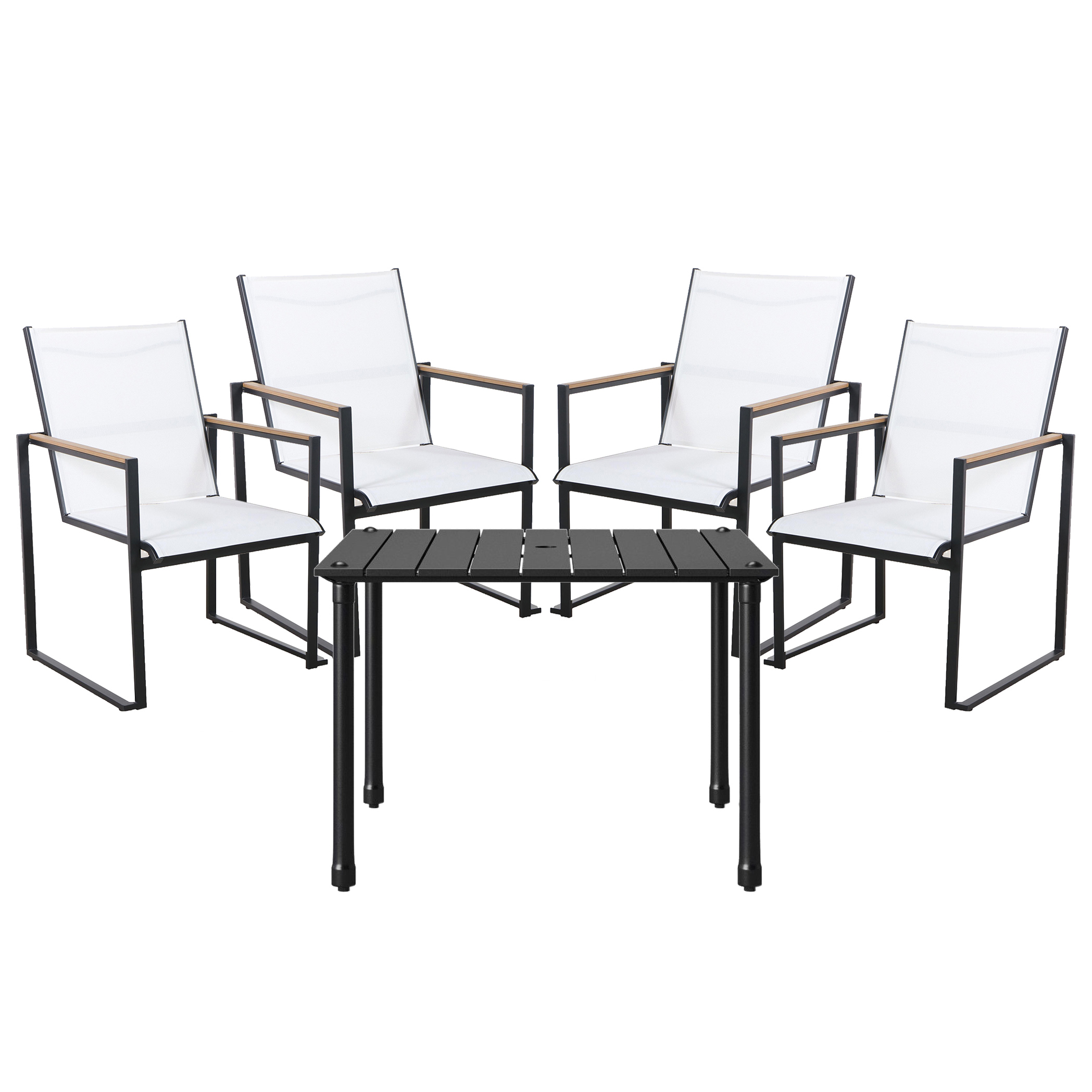 Four Project 62 Henning Dining Chairs and Threshold Fernhill Patio Dining Table