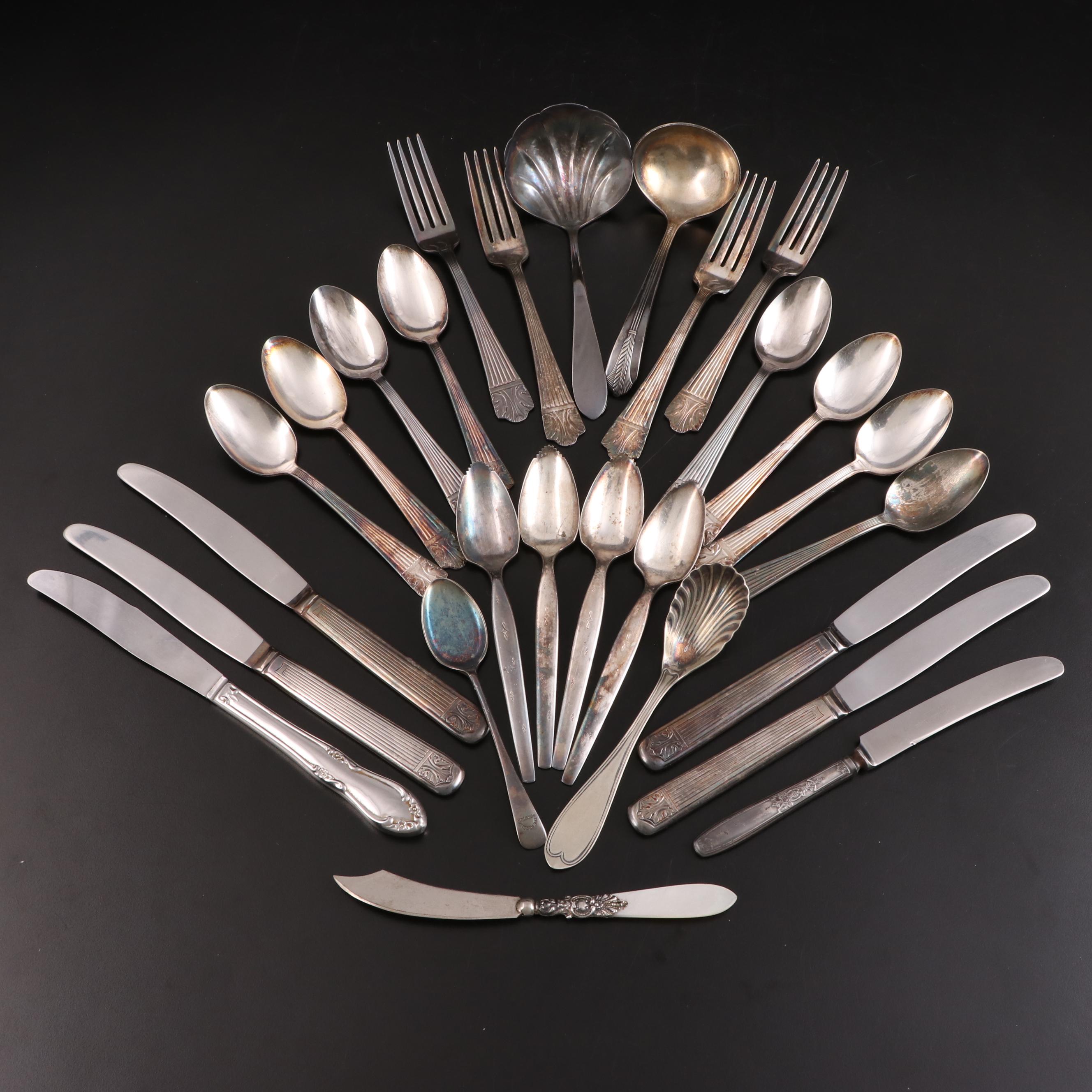 Queen Esther "Lady Esther" and Other Silver Plate Flatware and Serveware