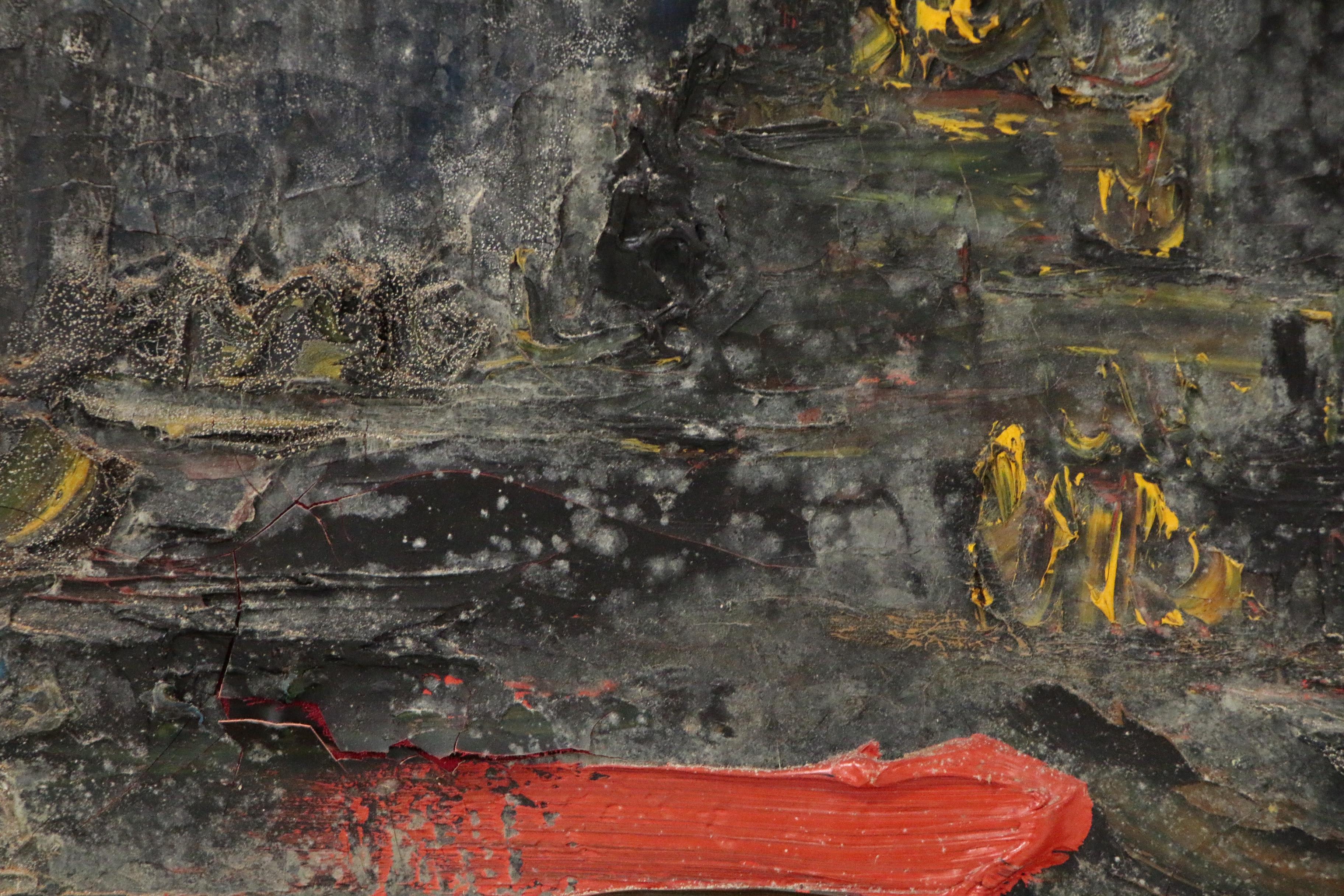 Joachim Probst Abstract Oil Painting "Motif", 1970